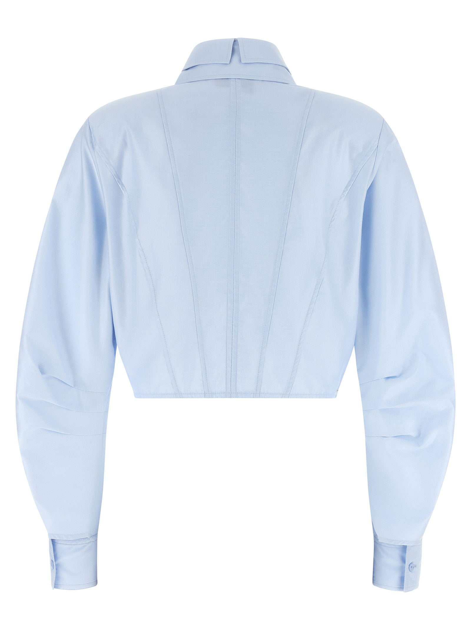Elisabetta Franchi Cropped Shirt With Charms – 100% cotton - view 2