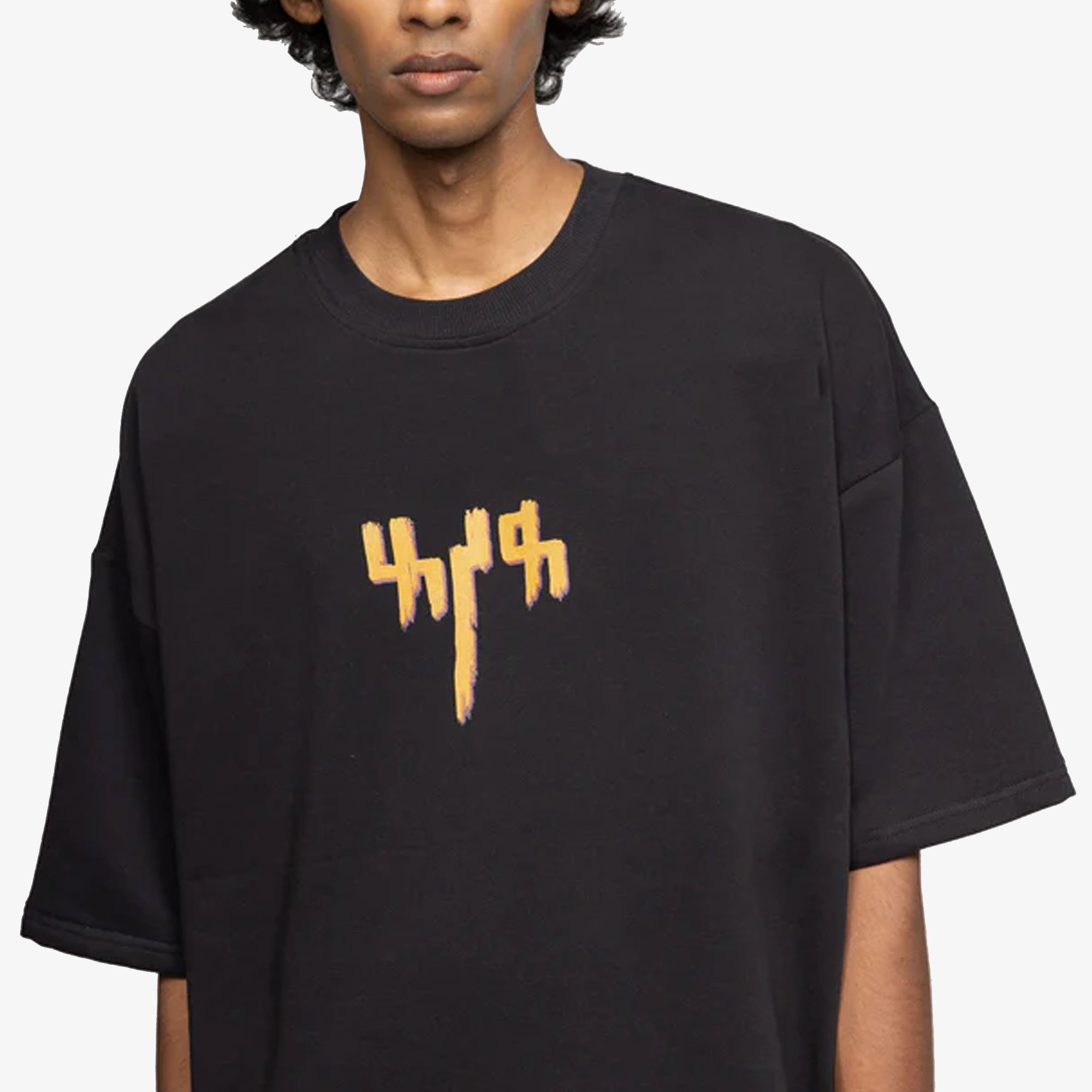 F A R A K | Taaza Khabar T-shirt { Black/black - view 4