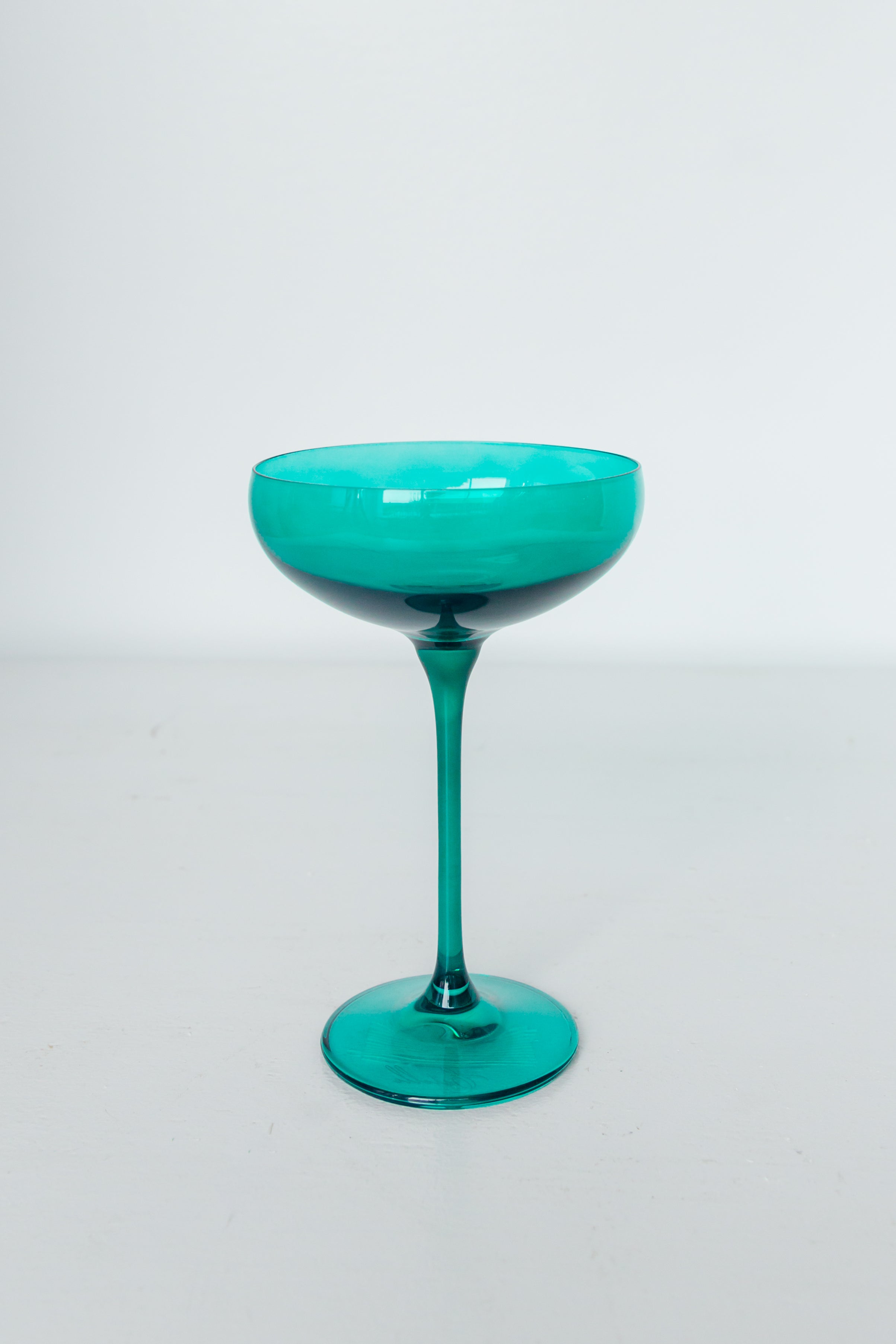 Estelle Colored Glass Estelle Colored Champagne Coupe Stemware - Set of 6 {Emerald Green} - view 4