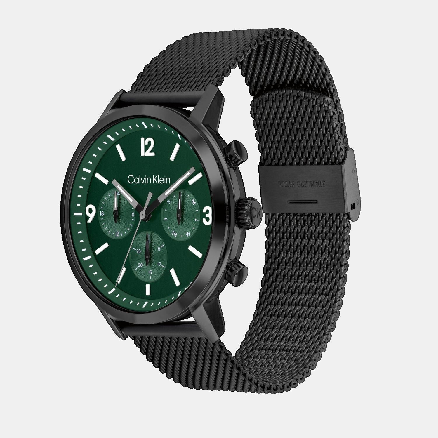 Calvin Klein Gauge Men Quartz Green Dial Chronograph Stainless Steel Watch 25200440 - view 2
