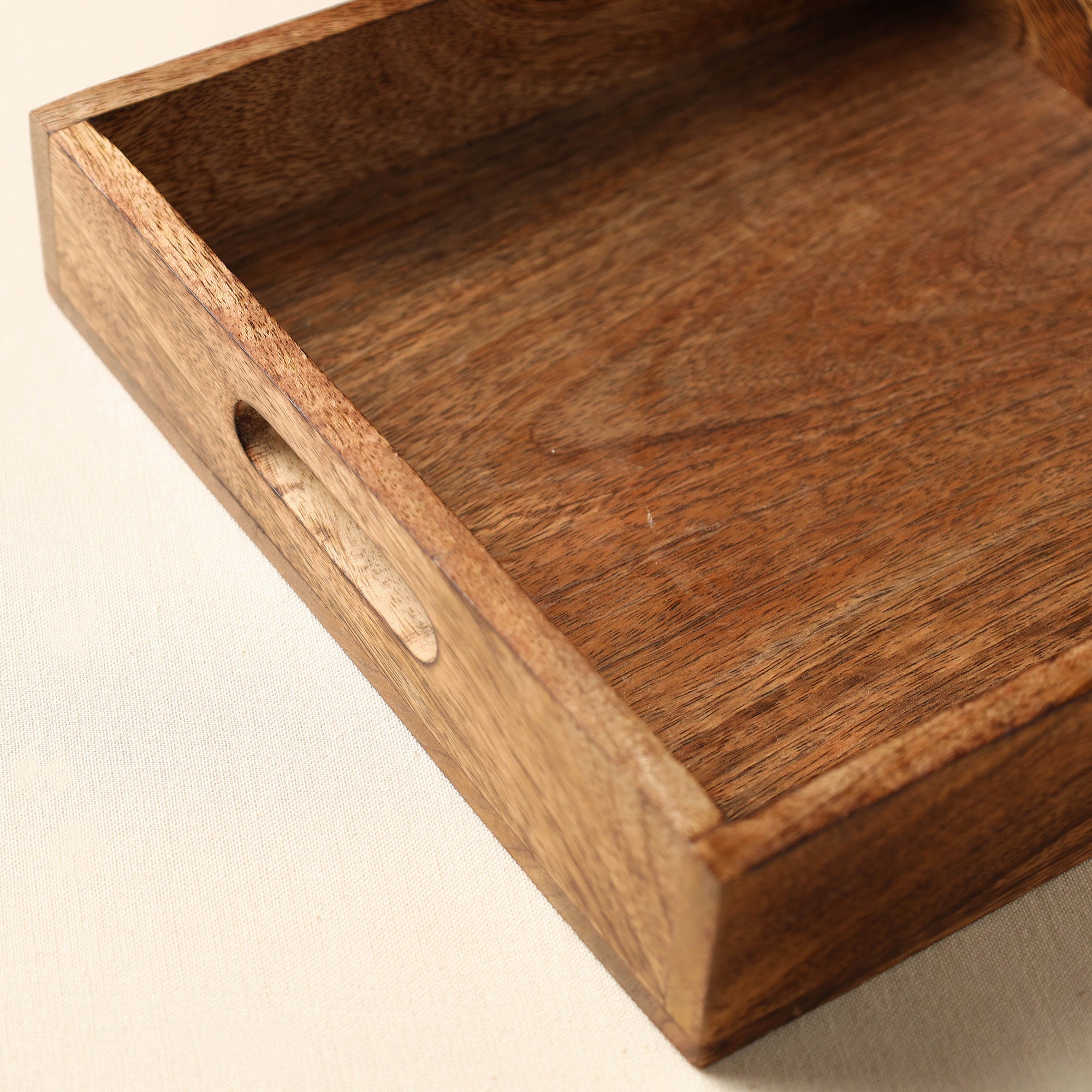 HAVELI CHRONICLES Brown - Handcrafted Mango Wooden Serving Tray (10 x 10 in) - view 2