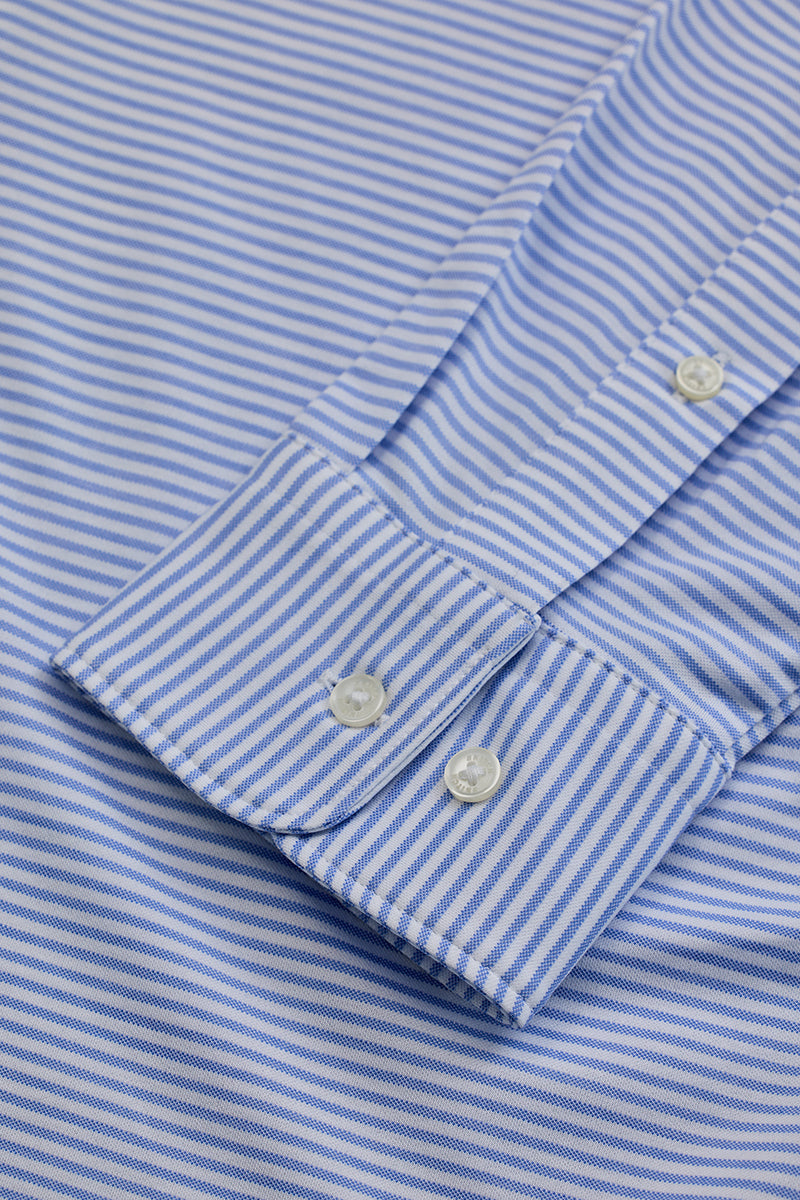 SNITCH Light Blue Stripes Stretch Shirt - view 8