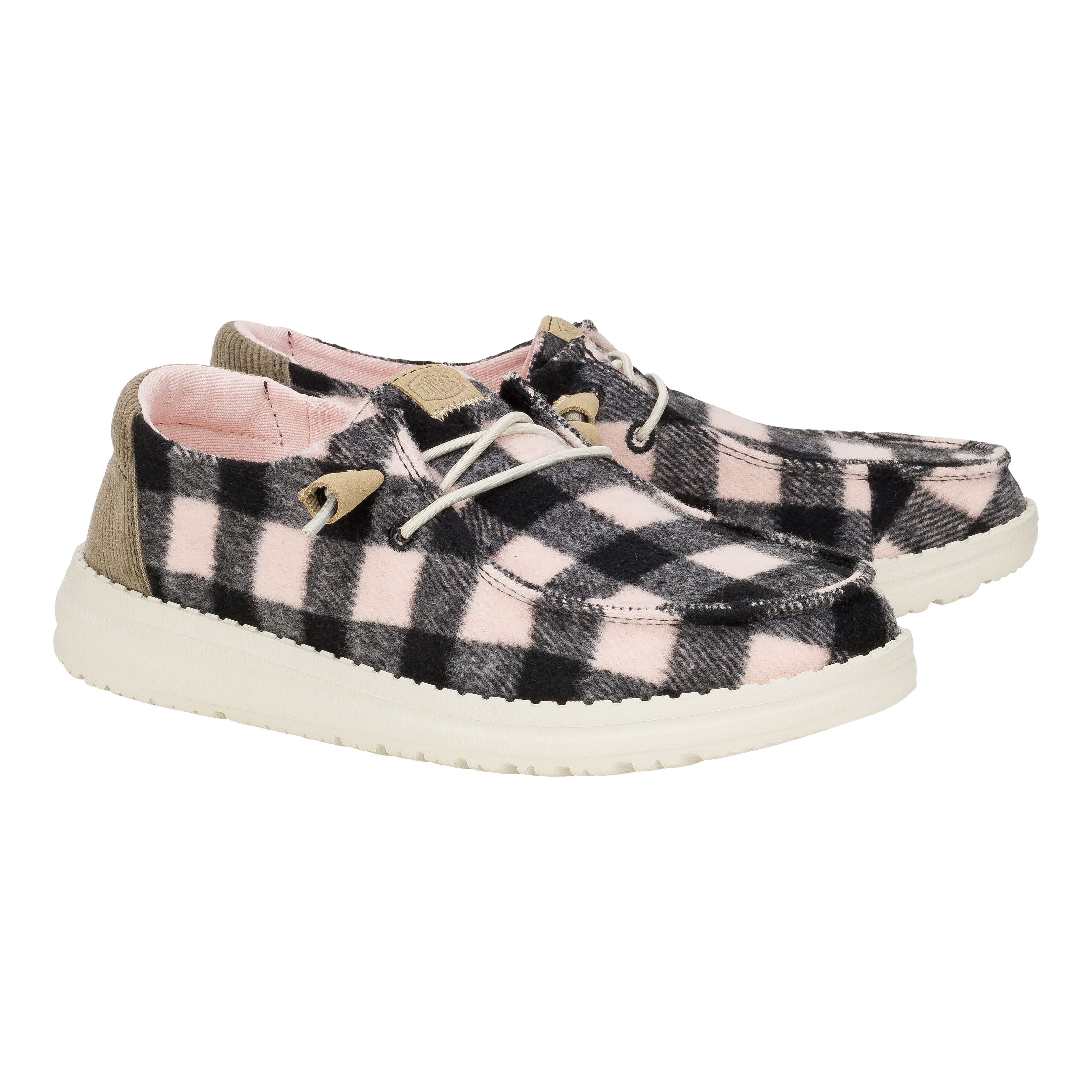HEYDUDE shoes Wendy Buffalo Plaid - Pale Pink/Black - view 2