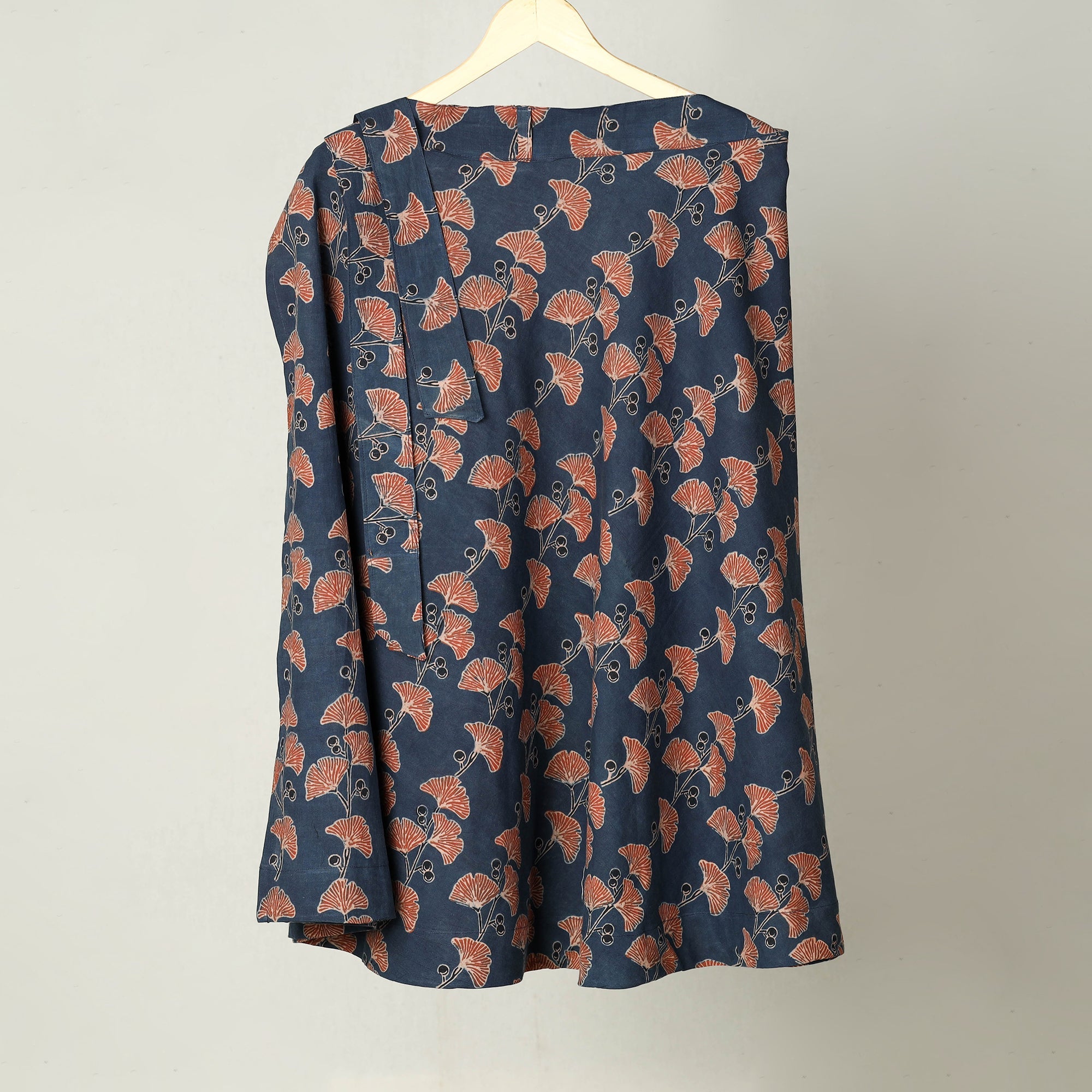 NOORI BAZAR Block Print Cotton Wrap Around Ajrakh Skirt 43
