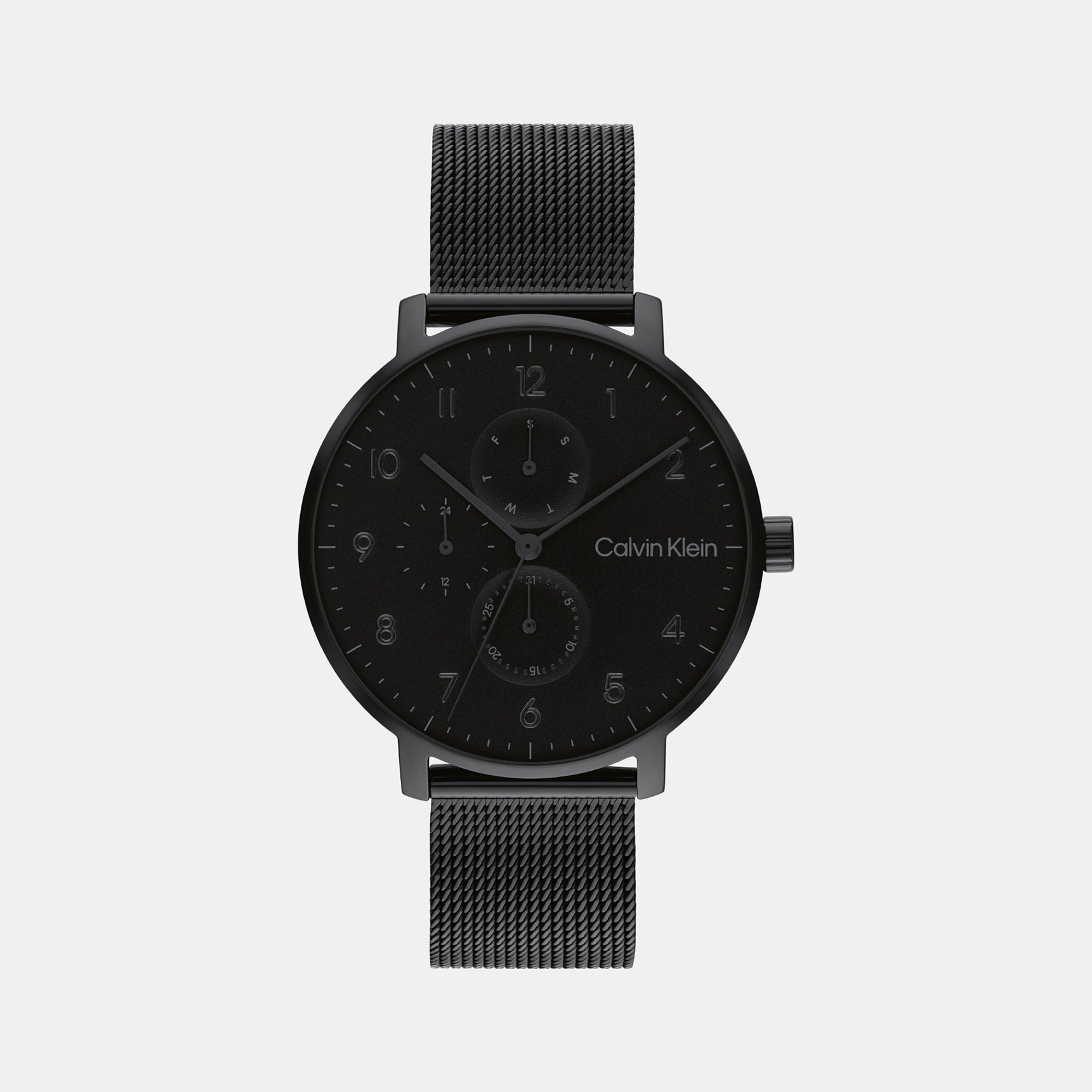 Calvin Klein Ck Stun Unisex Quartz Black Dial Analog Mesh Watch 25200401