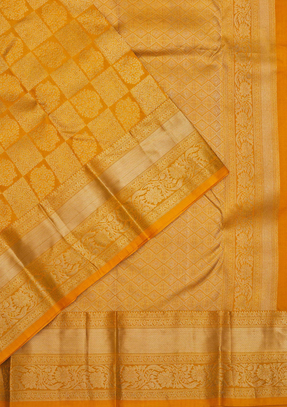 Koskii Mustard Zariwork Pure Silk Saree – Women's - view 3