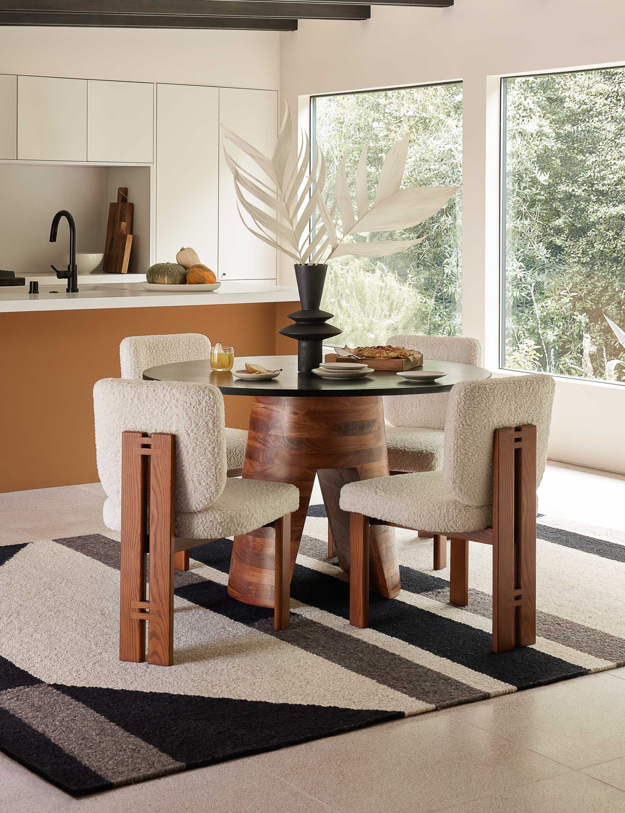 Lulu and Georgia Adler Round Dining Table – Black and Brown - view 2