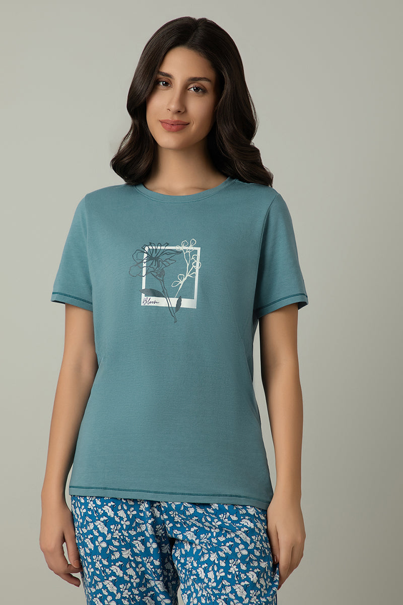 Amante Scoop Neck Sleep Tee - Bloom Print