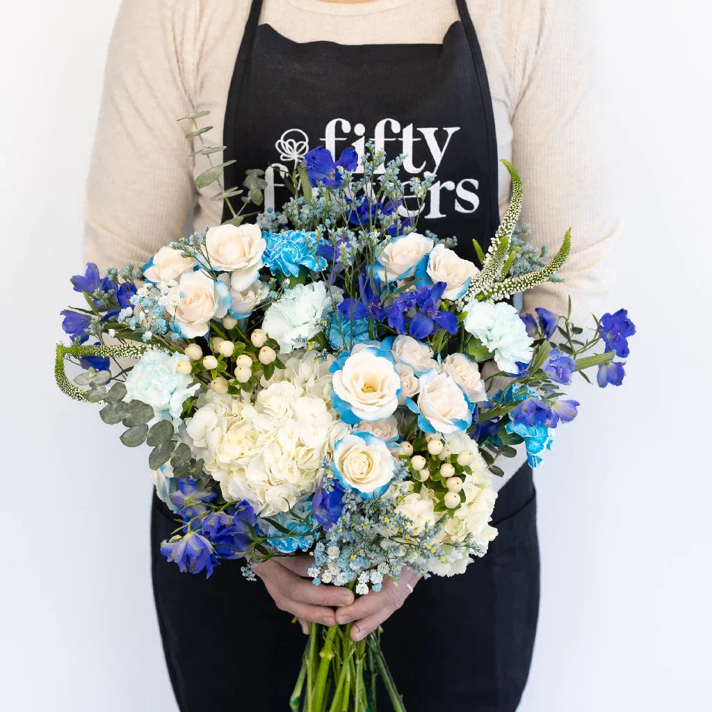 FiftyFlowers Aqua Blue DIY Flower Kit