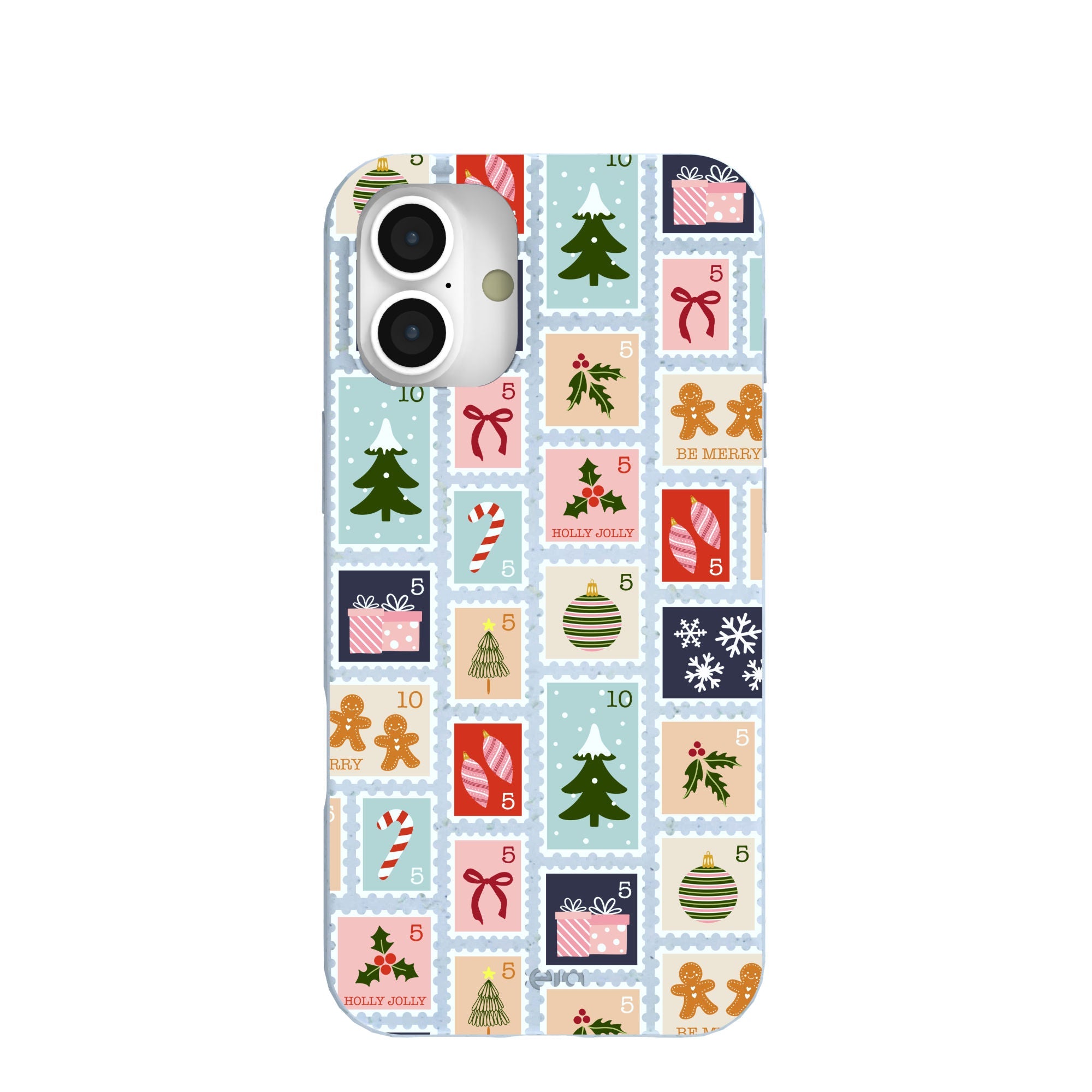 Pela Case Powder Blue Noel Stamps iPhone 16 Plus Case