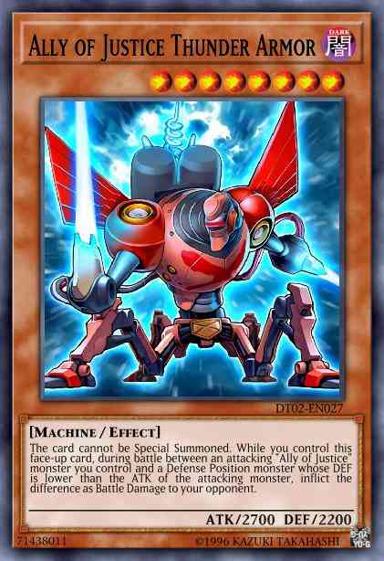 Yu-Gi-Oh! Ally of Justice Thunder Armor - DT02-EN027 - Duel Terminal Rare Parallel Rare - Duel Terminal