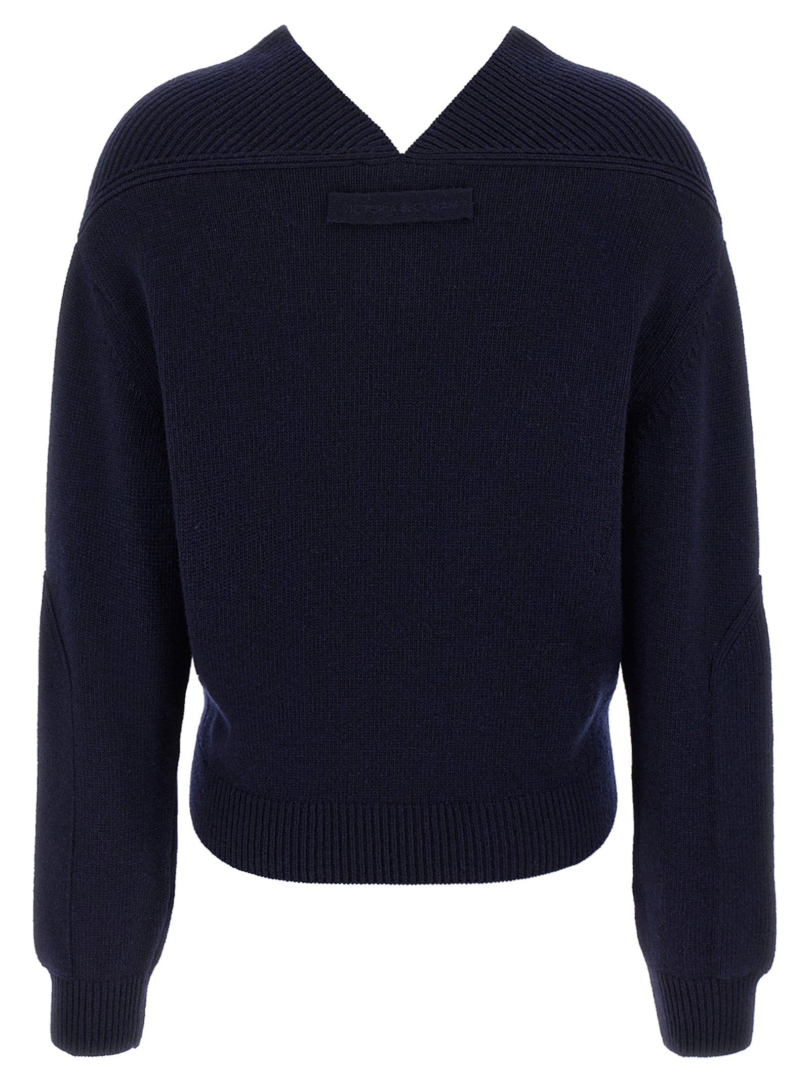 Victoria Beckham V-neck Yoke Detail Sweater – 70% wo, 30% ws - view 2