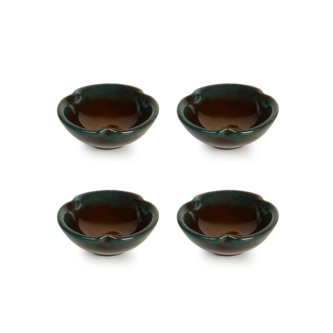 EXCLUSIVELANE 'Amber & Teal' Chutney & Pickle Bowls In Ceramic (Set Of 4) - view 2