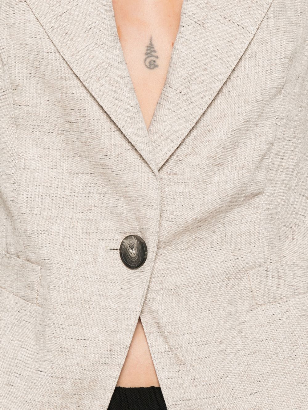 Emporio Armani Linen single-breasted jacket - view 2