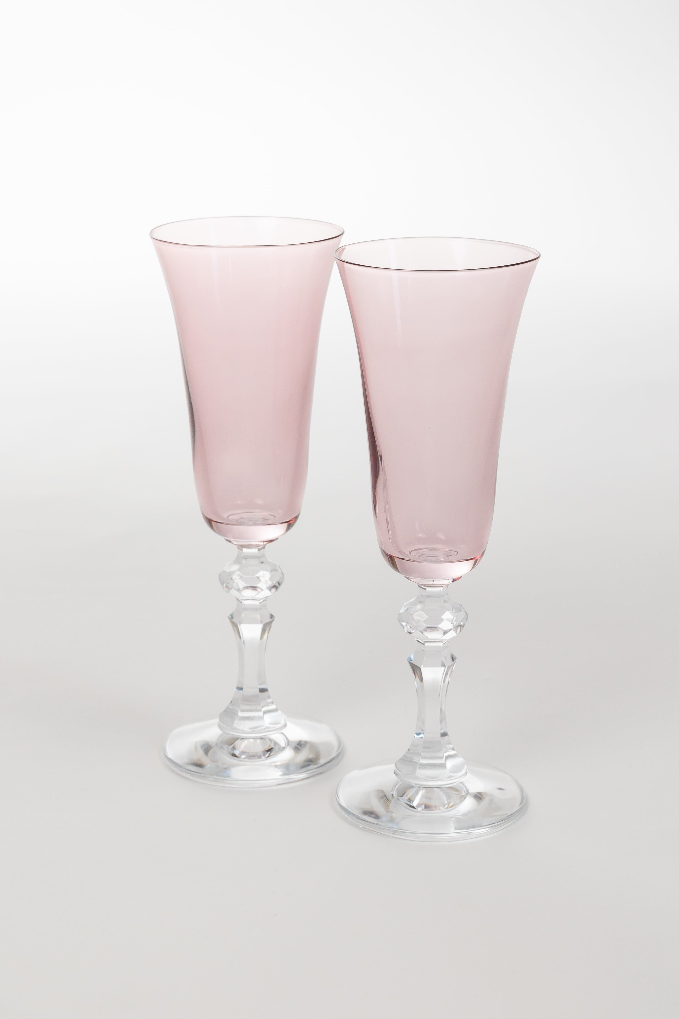 Estelle Colored Glass Estelle Colored Regal Flute With Clear Stem - Set of 2 {Rose} - view 2