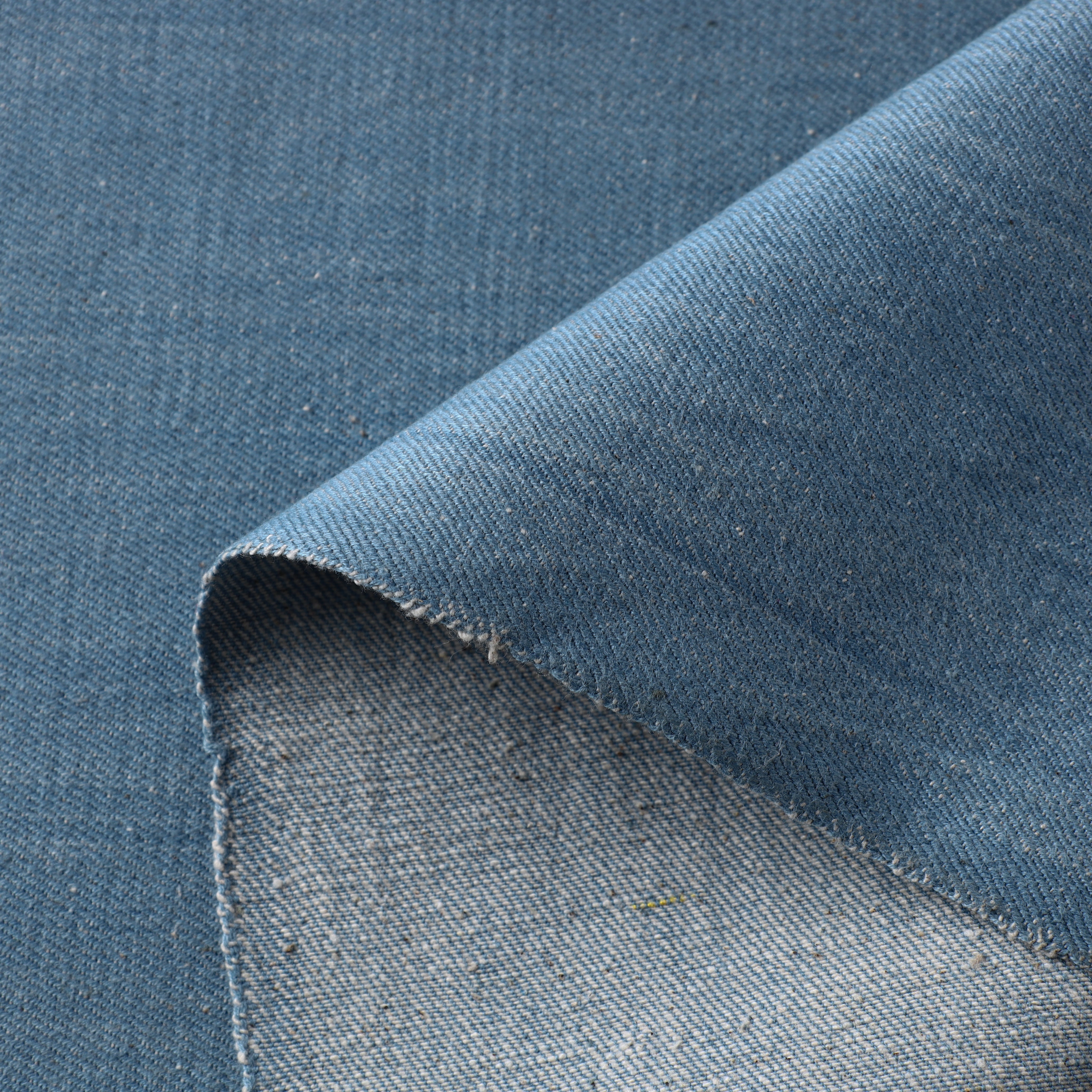 SOUTH KARGHA Blue - 2/40 Twill Cotton Handspun Handloom Natural Dyed Plain Fabric 05 - view 3