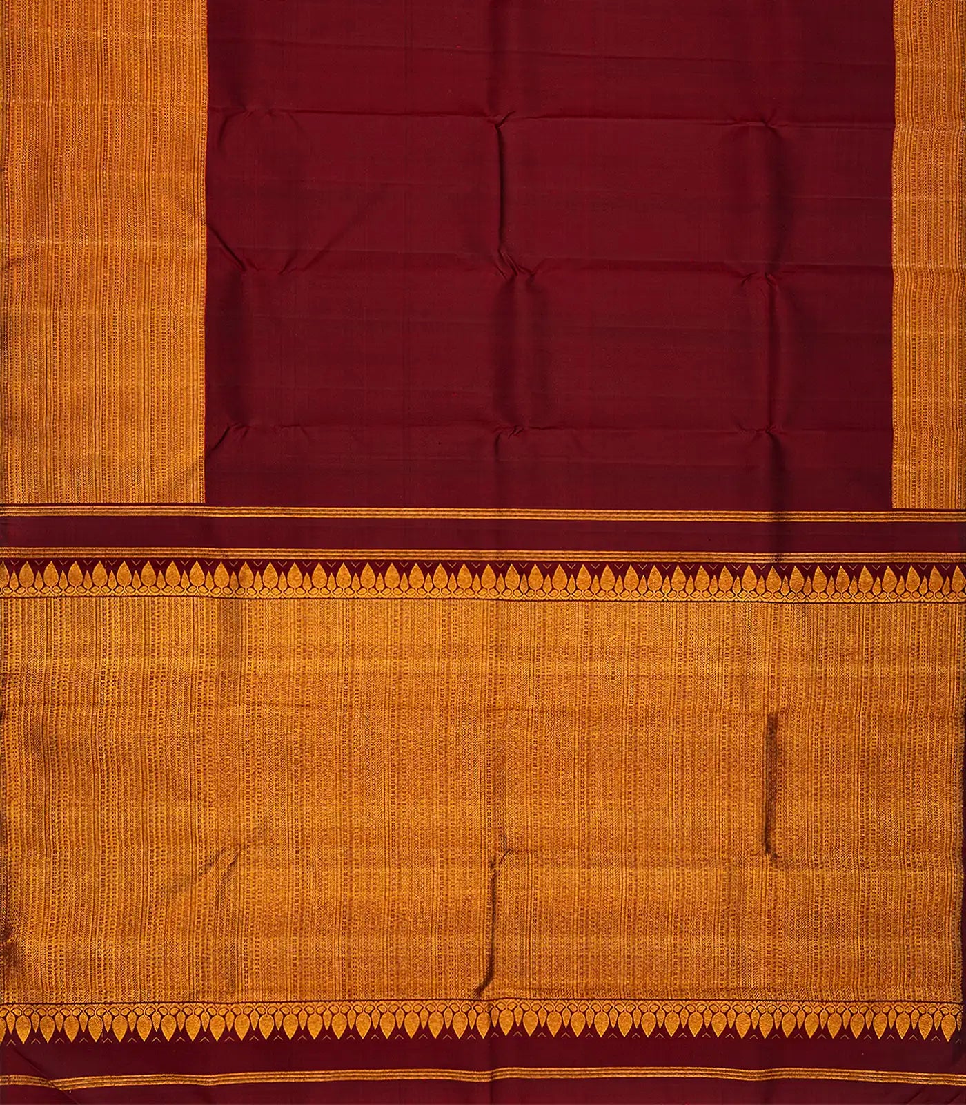 RmKV Maroon Handloom Kanchipuram Silk Saree Zari Border-Maroon - view 2