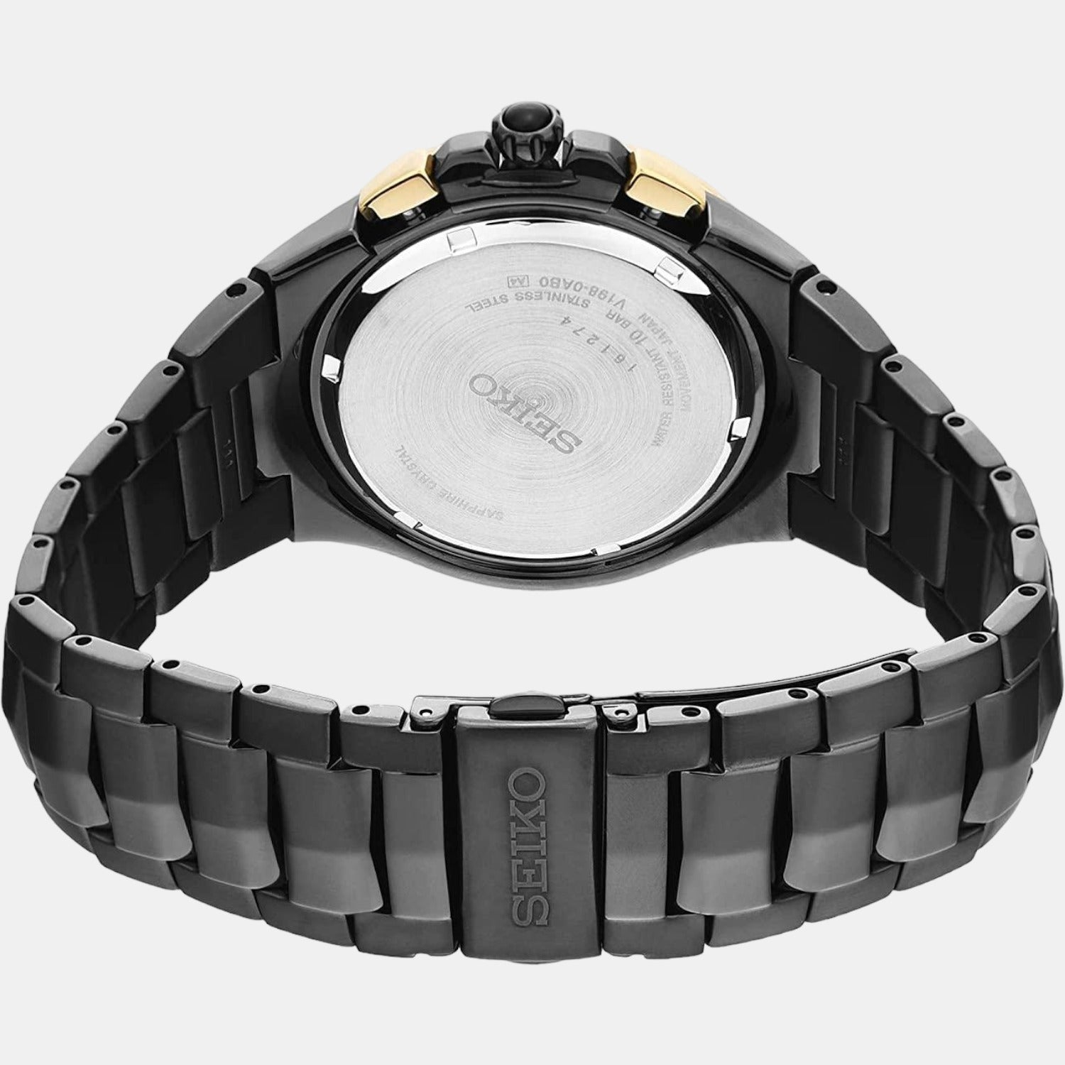 Seiko Coutura Men Solar Black Dial Chronograph Stainless Steel Watch SSC573P1 - view 3
