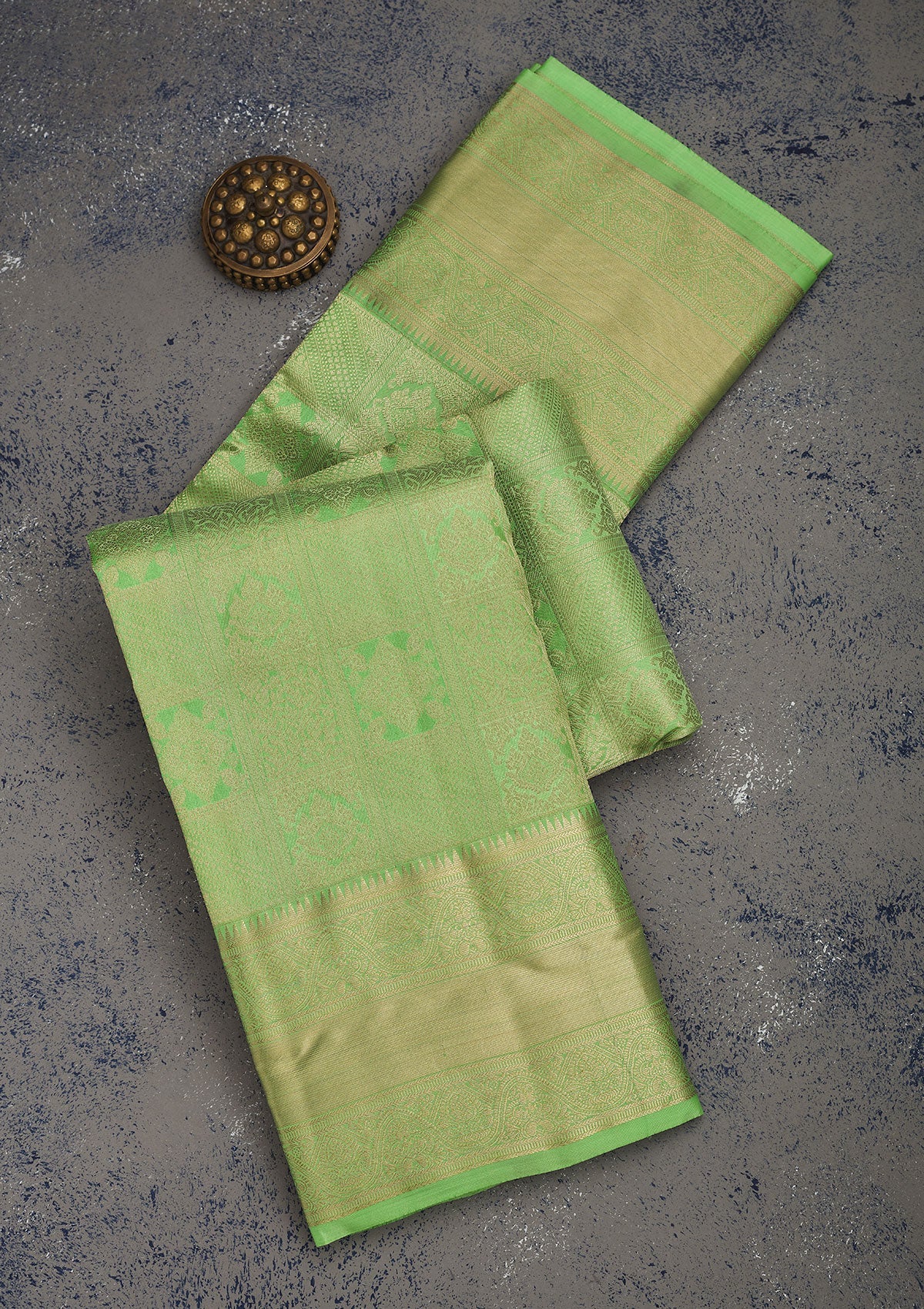 Koskii Parrot Green Zariwork Pure Silk Saree – Women's