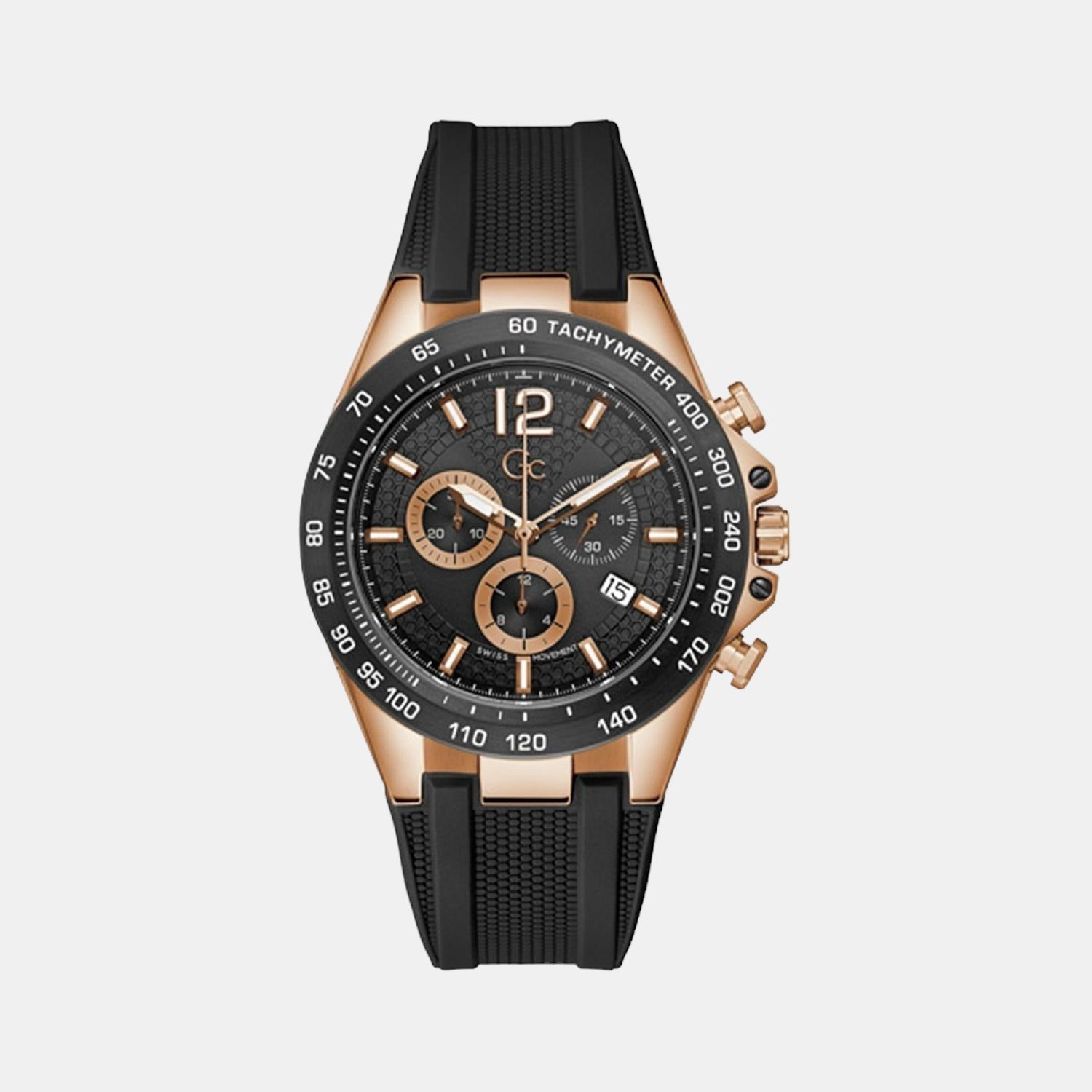 GC Audacious Men Quartz Black Dial Chronograph Silicone Watch Z07002G2MF - view 2