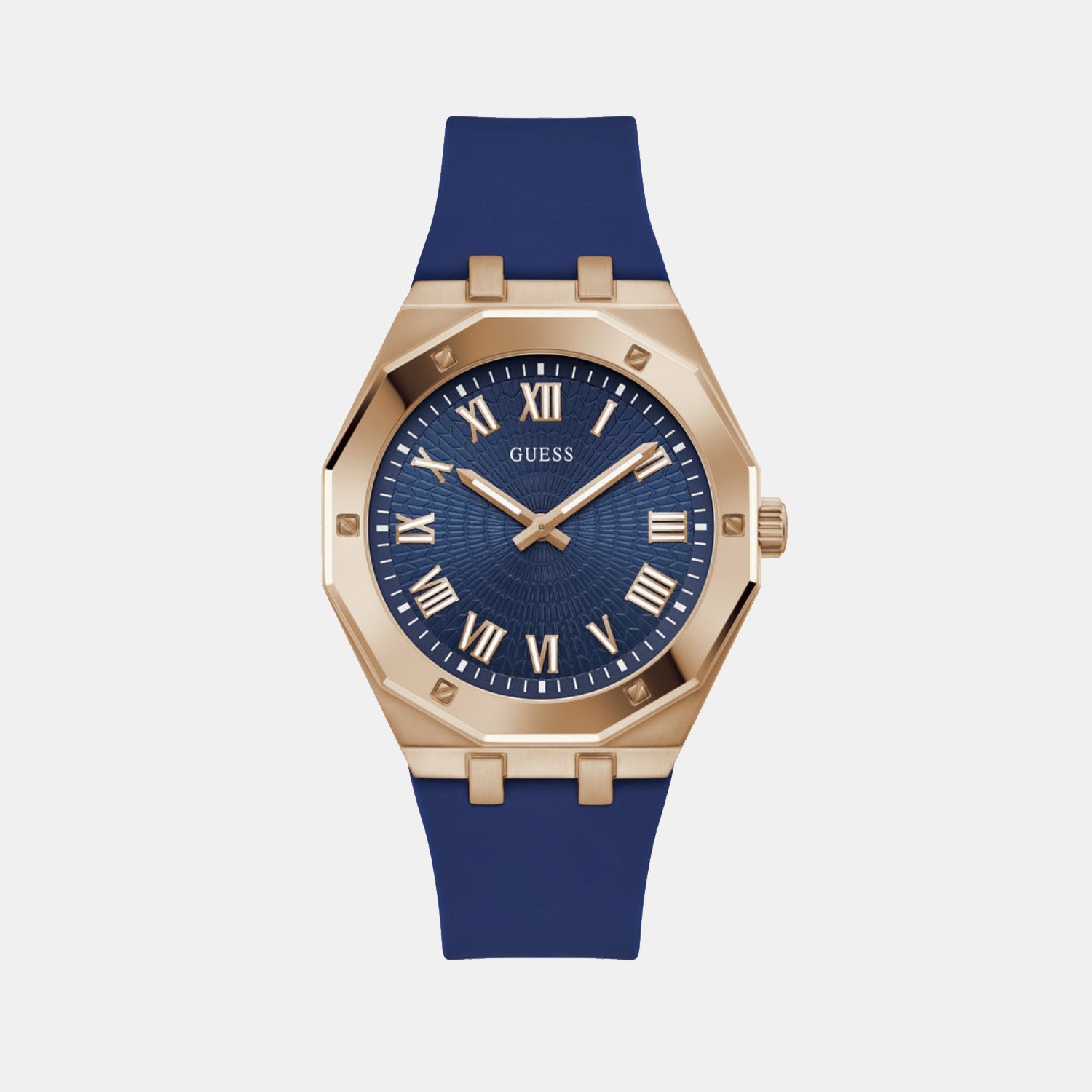 Guess Asset Men Quartz Blue Dial Analog Silicone Watch GW0663G3