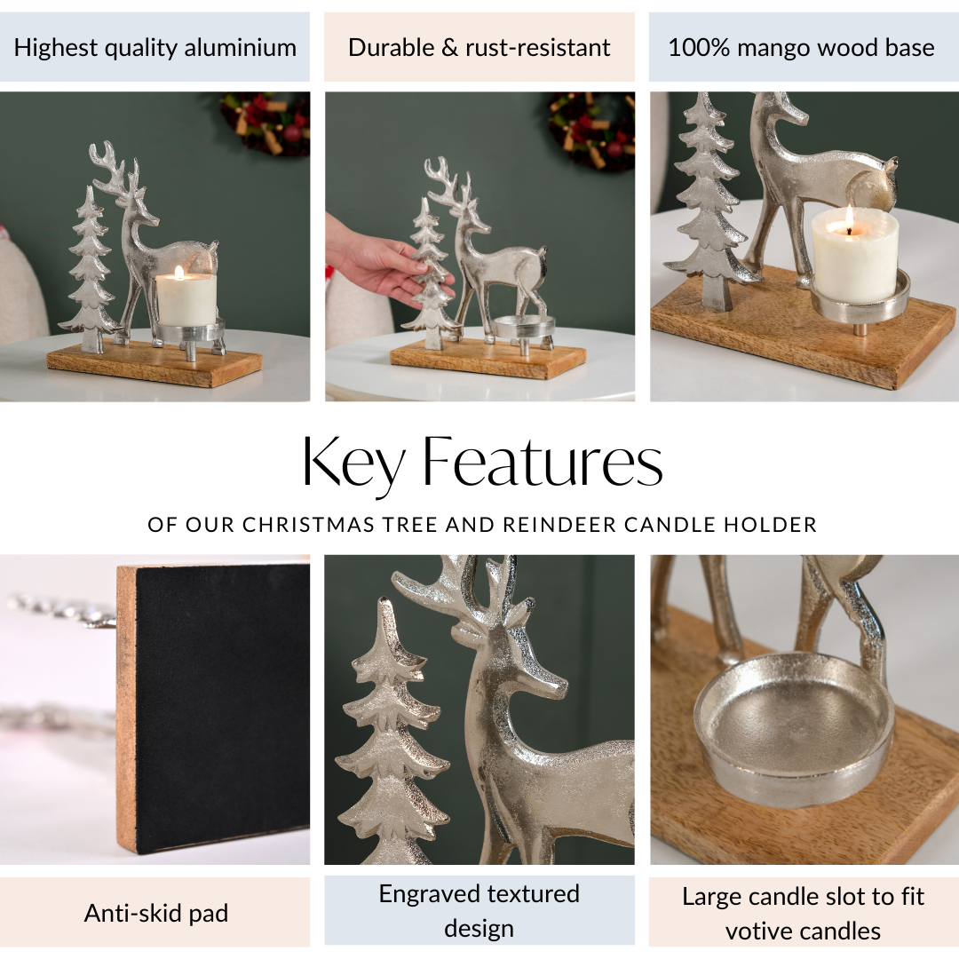 Nestasia Christmas Tree And Reindeer Candle Holder - view 5
