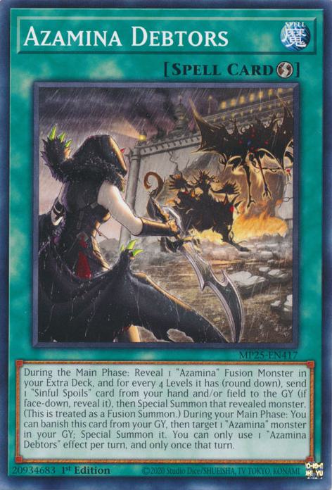 Yu-Gi-Oh! Azamina Debtors - MP25-EN417 - Common - 1st Edition