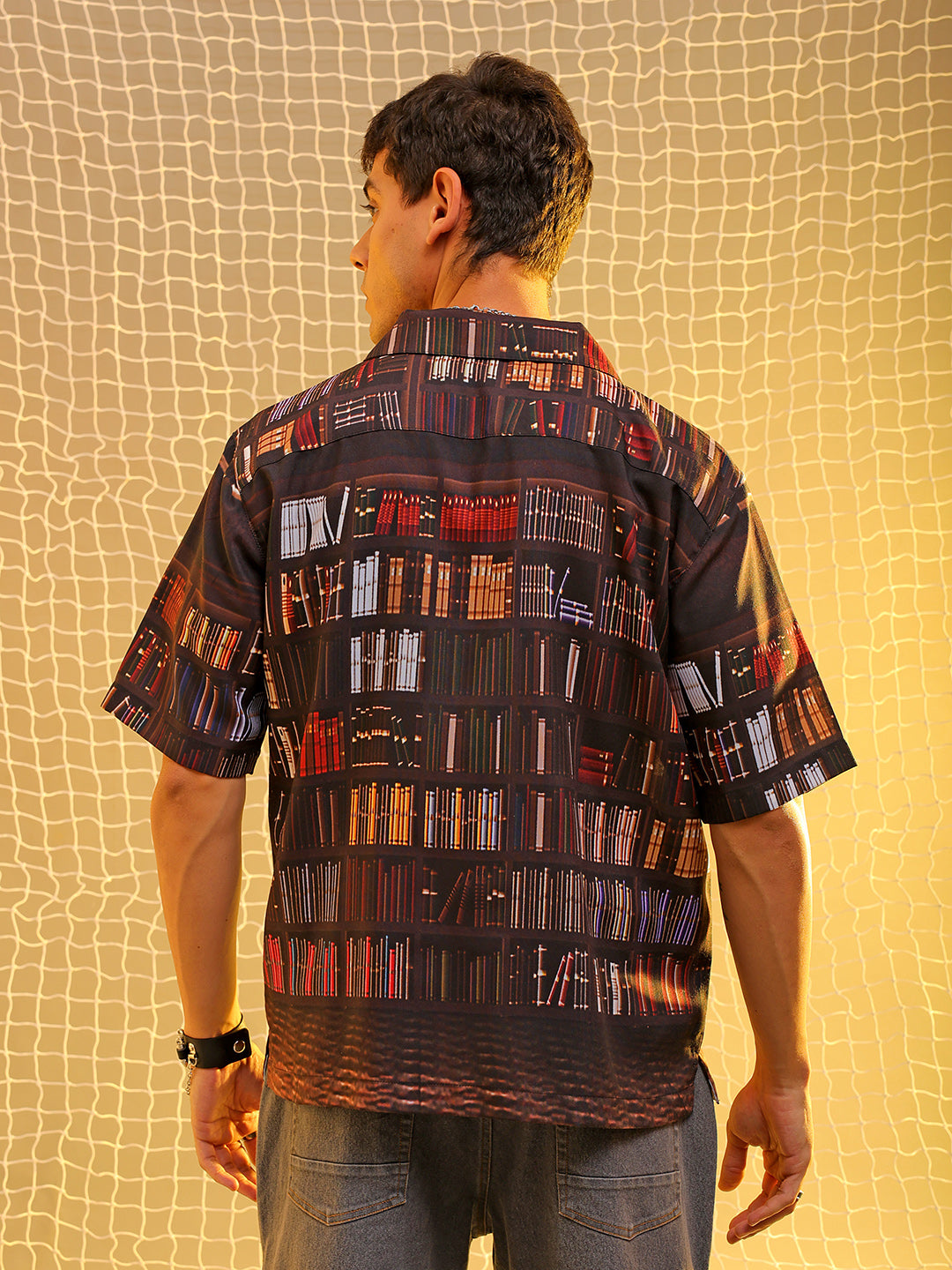 The Indian Garage Co Men's Brown Oversized Fit Graphic Shirt - view 3