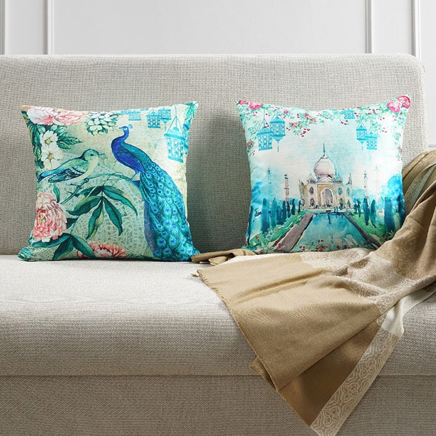Swayam India Digital Printed Dupion Cushion Covers-5268 - view 2
