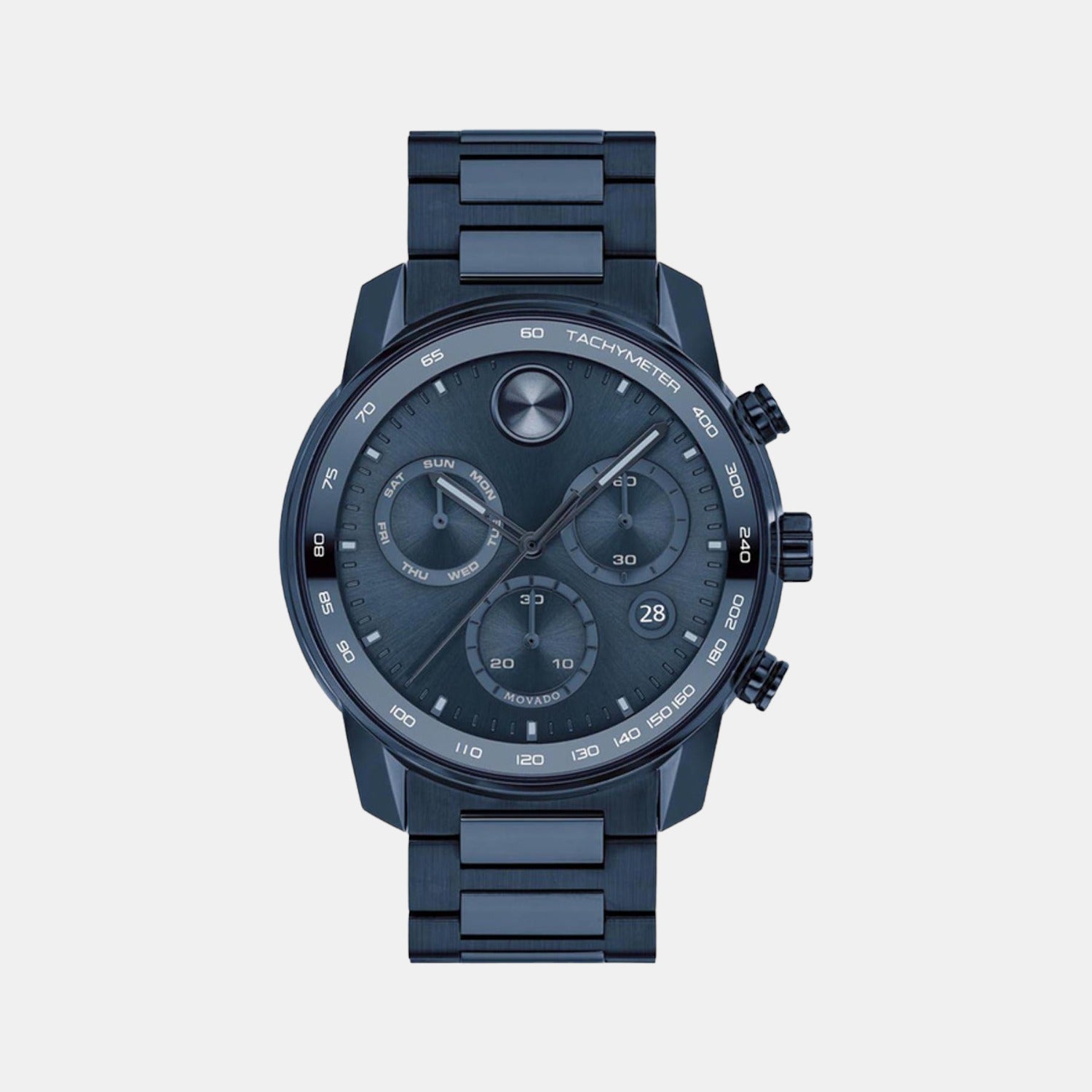 Movado Bold Men Quartz Blue Dial Analog Stainless Steel Watch 3600742