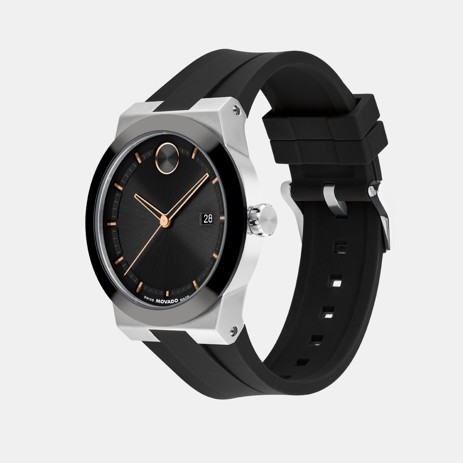 Movado Bold Men Quartz Black Dial Analog Silicone Watch 3601079 - view 2