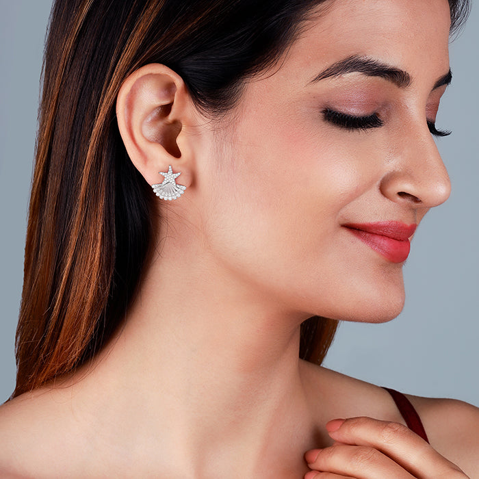 GIVA Jewellery Silver Twinkling Star Earrings - view 3