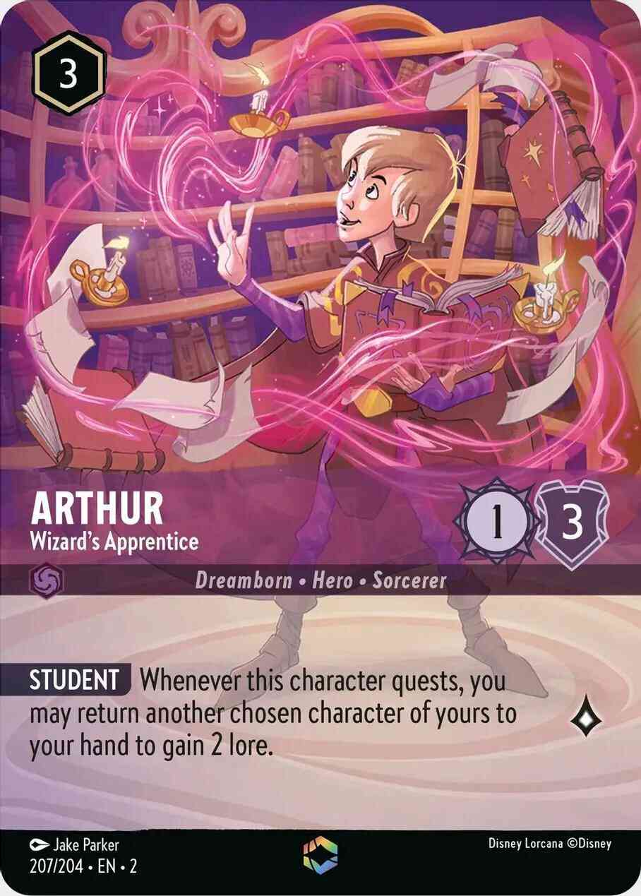 Apprentice enchanted – Lorcana Arthur - Wizard's Apprentice (Enchanted) - 207/204 [Rise Of The Floodborn] [Holofoil]
