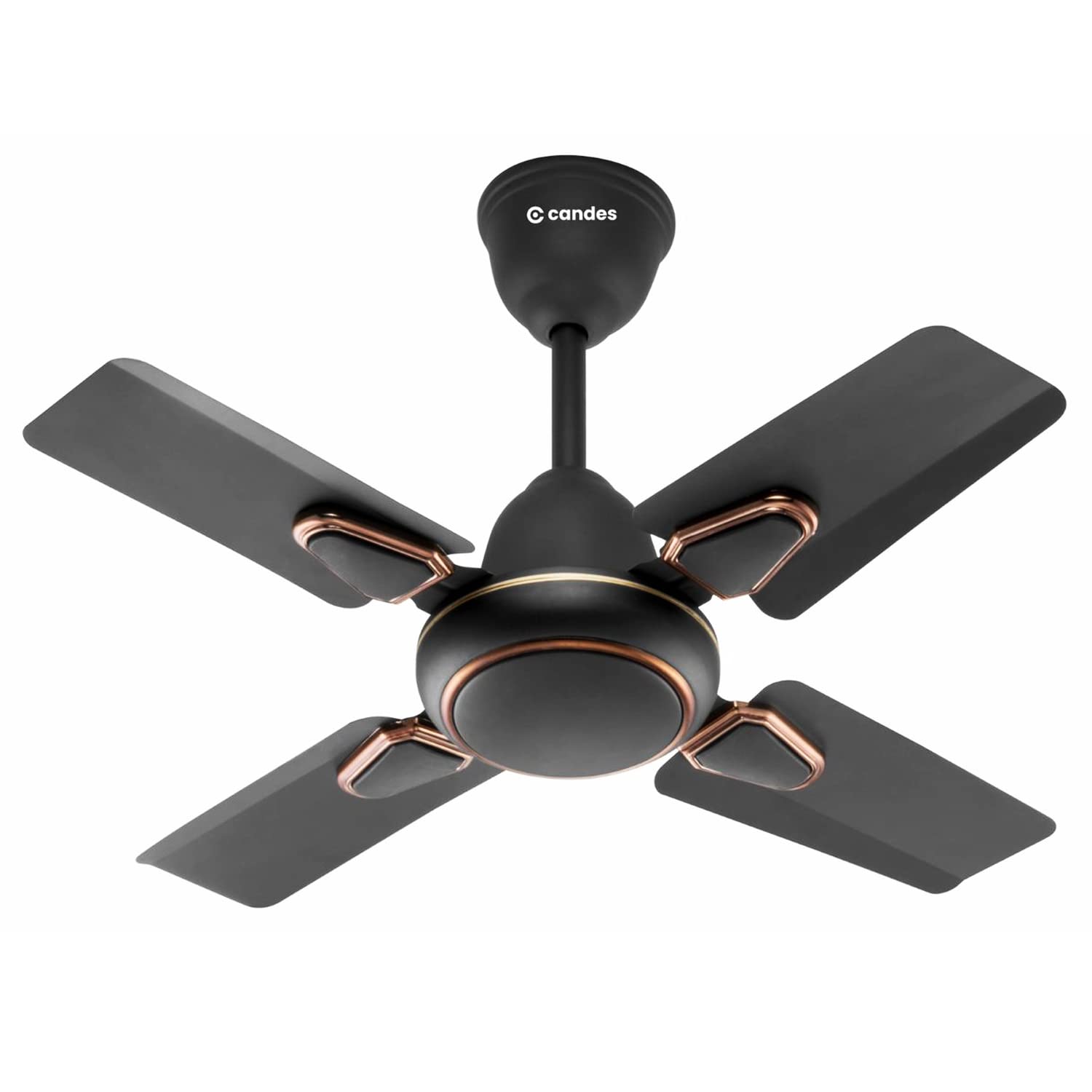 Candes Brio Turbo 600 mm / 24 Inch High Speed 4 Blade Anti-Dust 405 RPM Ceiling Fan Suitable for Kitchen/Veranda/Balcony/Small Room (Pack of 1, Coffee