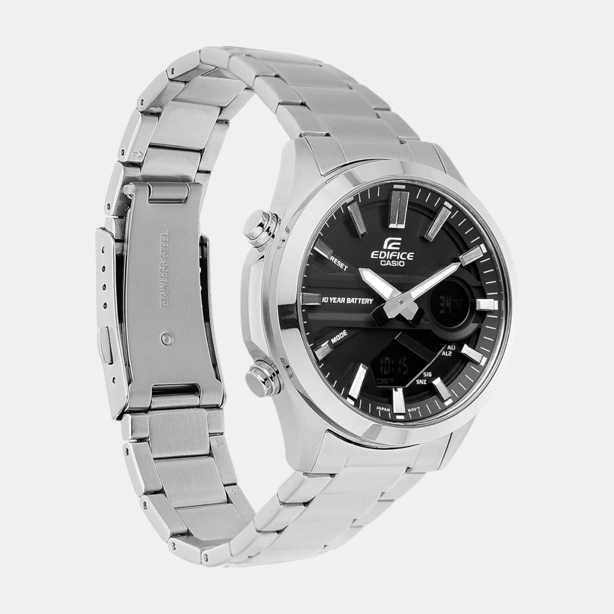 Casio Edifice Men Quartz Black Dial Analog-Digital Stainless Steel Watch ED624 - view 4