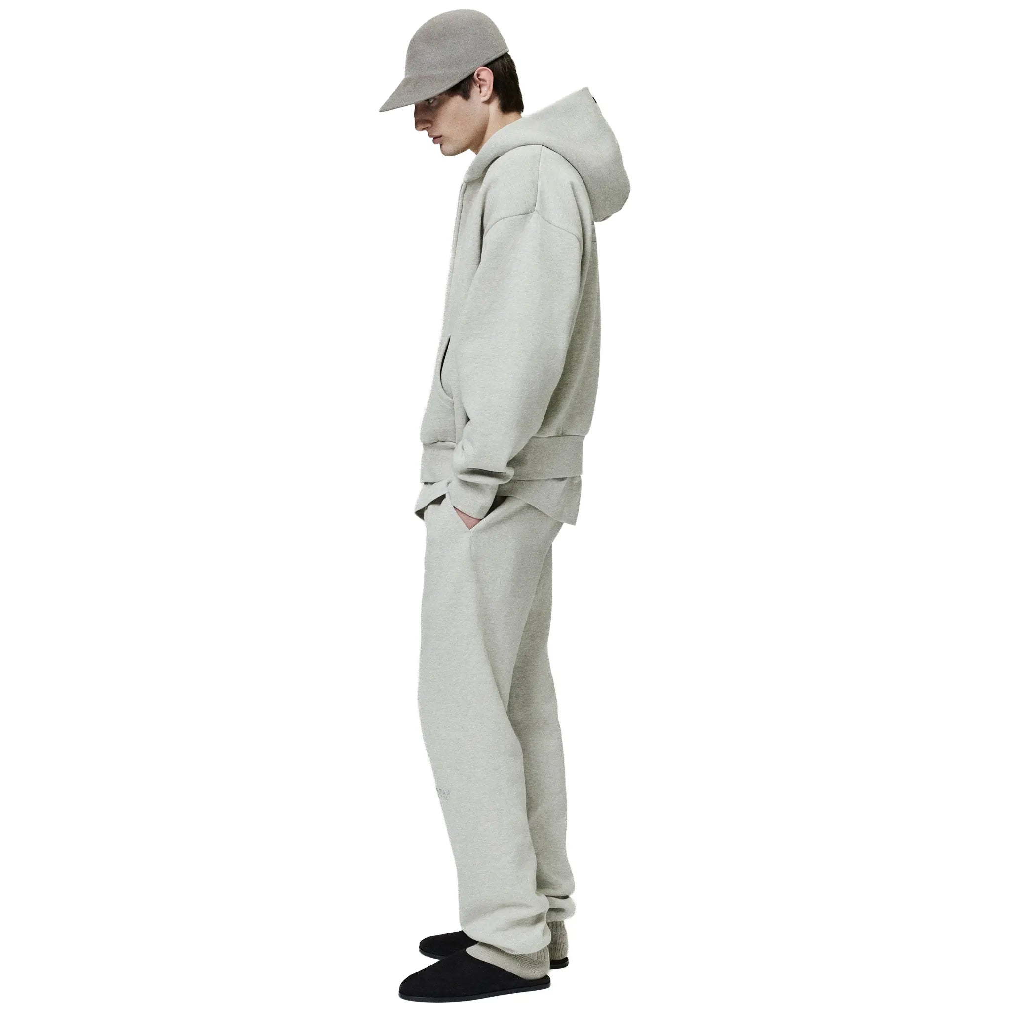 Fear Of God Essentials Classic Heather Stone Zip-Up Hoodie (SS25) - view 5