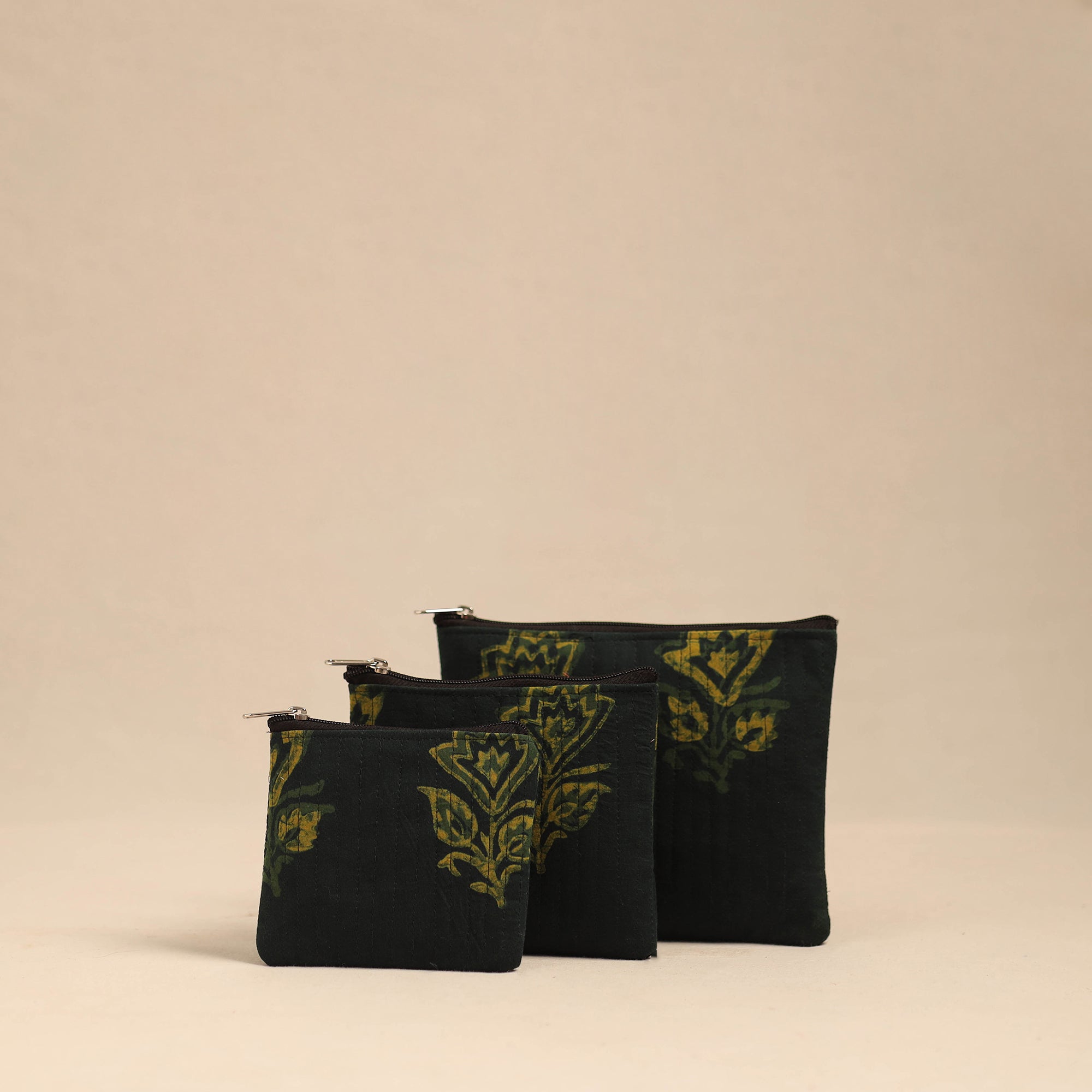 NOORI BAZAR Handmade Cotton Utility Pouches (Set of 3) 09
