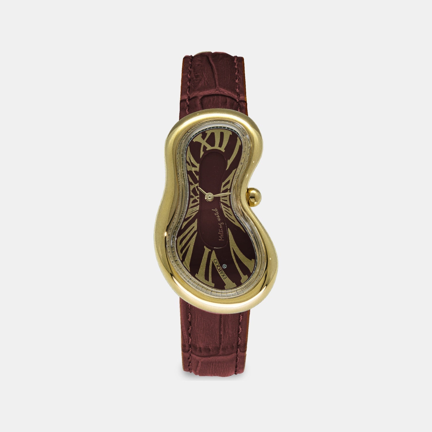 Exaequo Classic Unisex Quartz Burgundy Dial Analog Leather Watch EX0002.0006