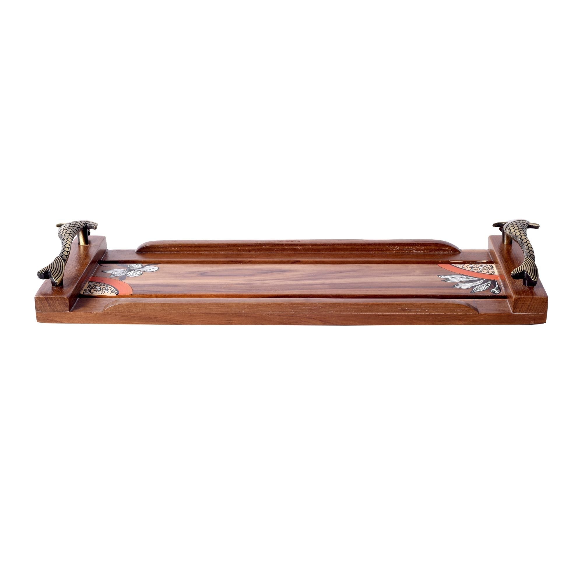 ART CREATIONS BY SUMAN SONTHALIA Brown - Flora Handcrafted Serving Tray (15x6x2) - view 4
