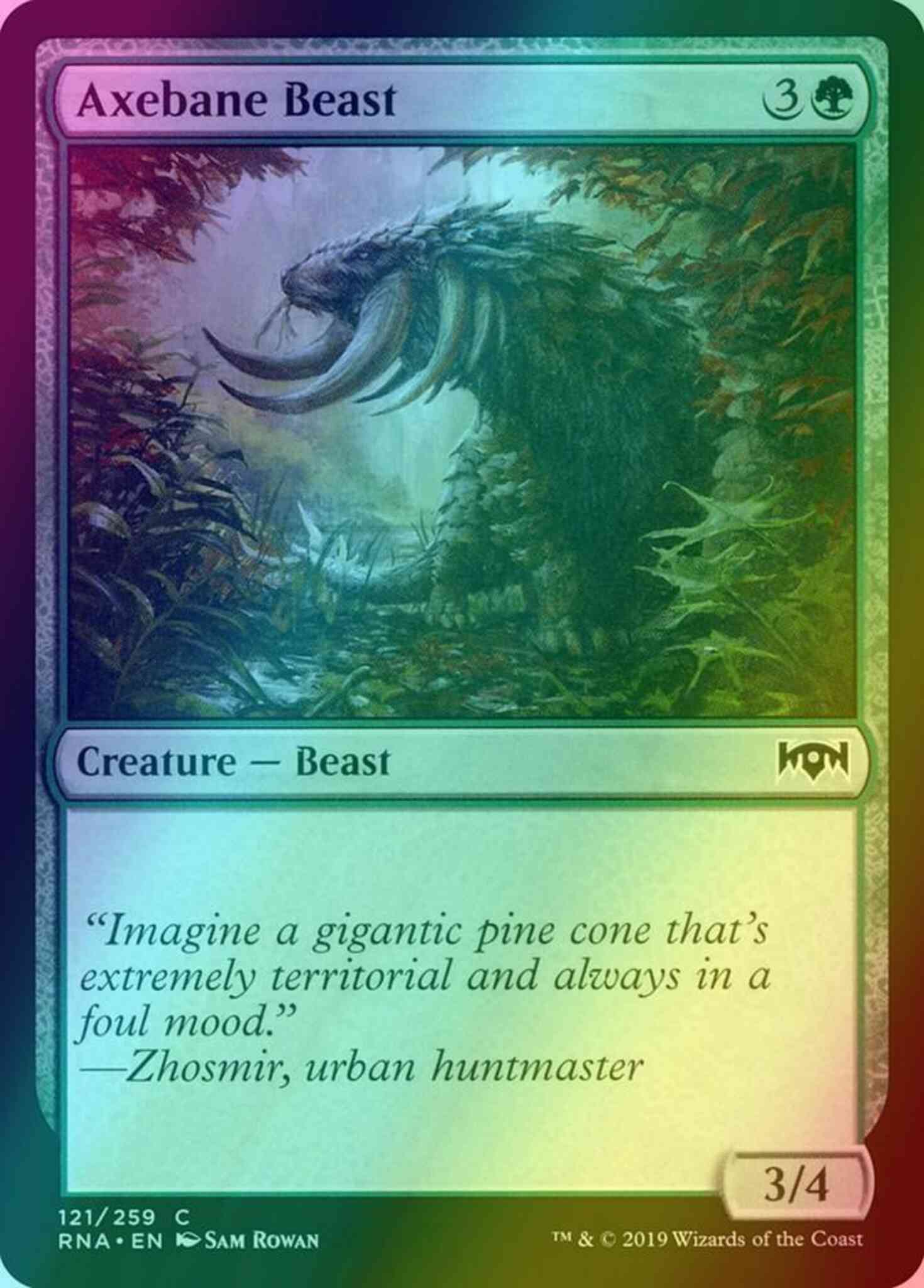 Axebane beast 121 – Magic Axebane Beast [121] [Ravnica Allegiance] [Foil]