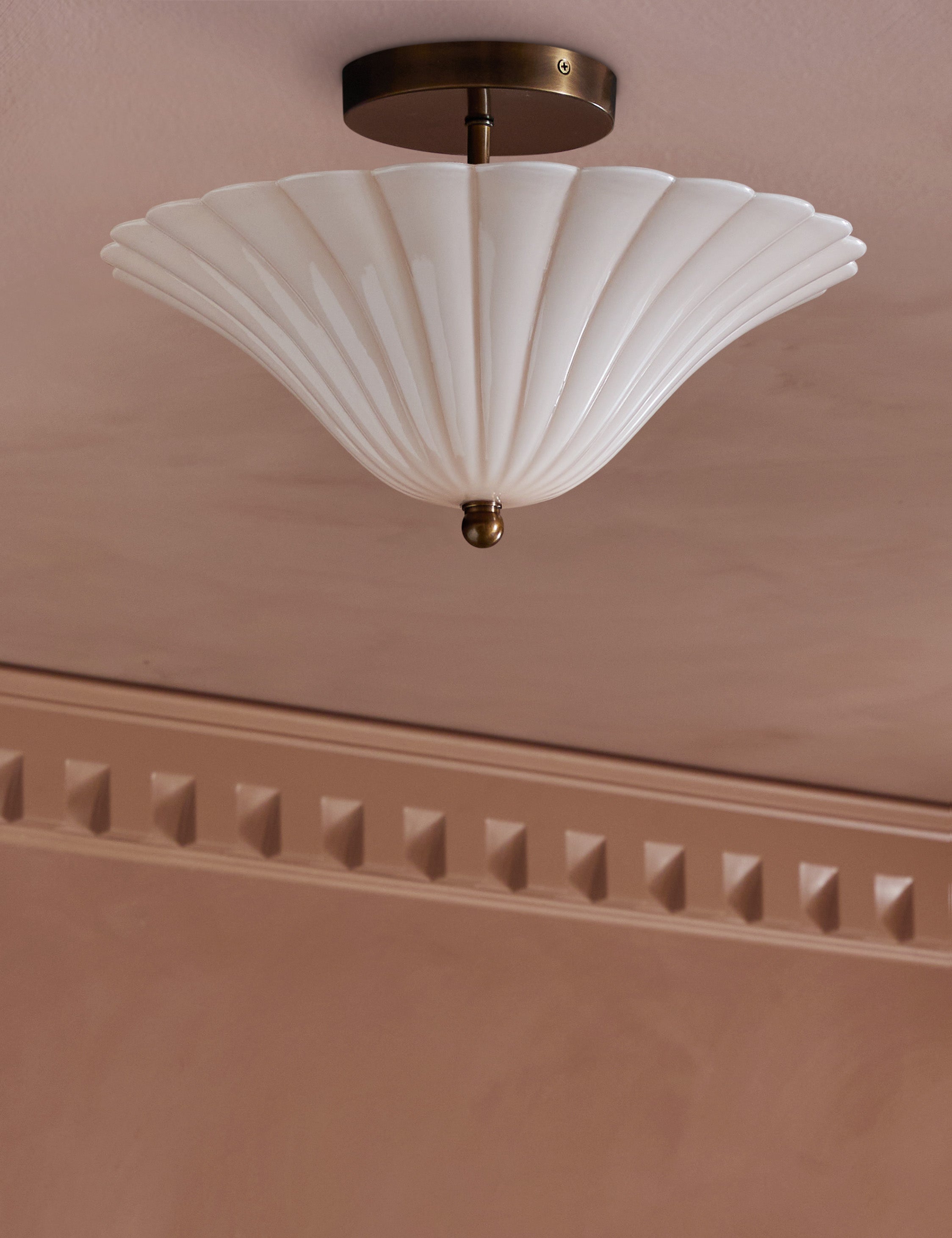 Lulu and Georgia Gladstone Flush Mount Light – Aged Brass