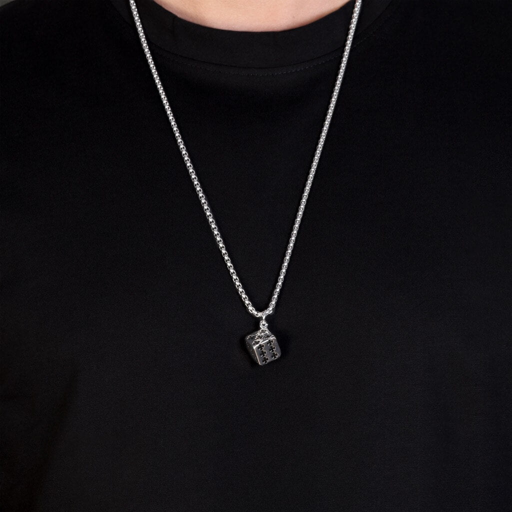 Bigsmall Dice Charm With Chain - view 2