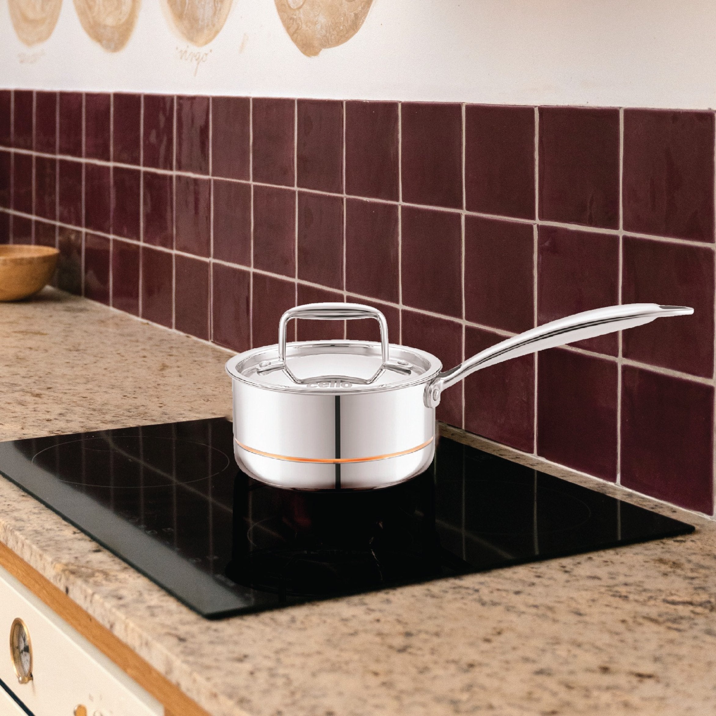 Cello 5-Ply Stainless Steel Sauce Pan with Lid