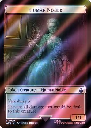 Magic Beast Token (49) // Human Noble Token (39) [Universes Beyond: Doctor Who: Tokens] [Surge Foil] - view 2