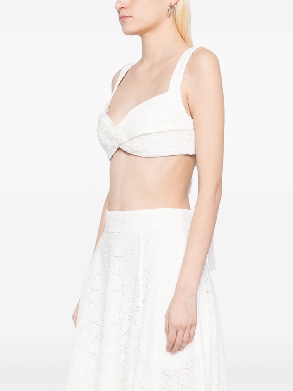 Zimmermann Crush embroidered bralette – LINEN 100% - view 2