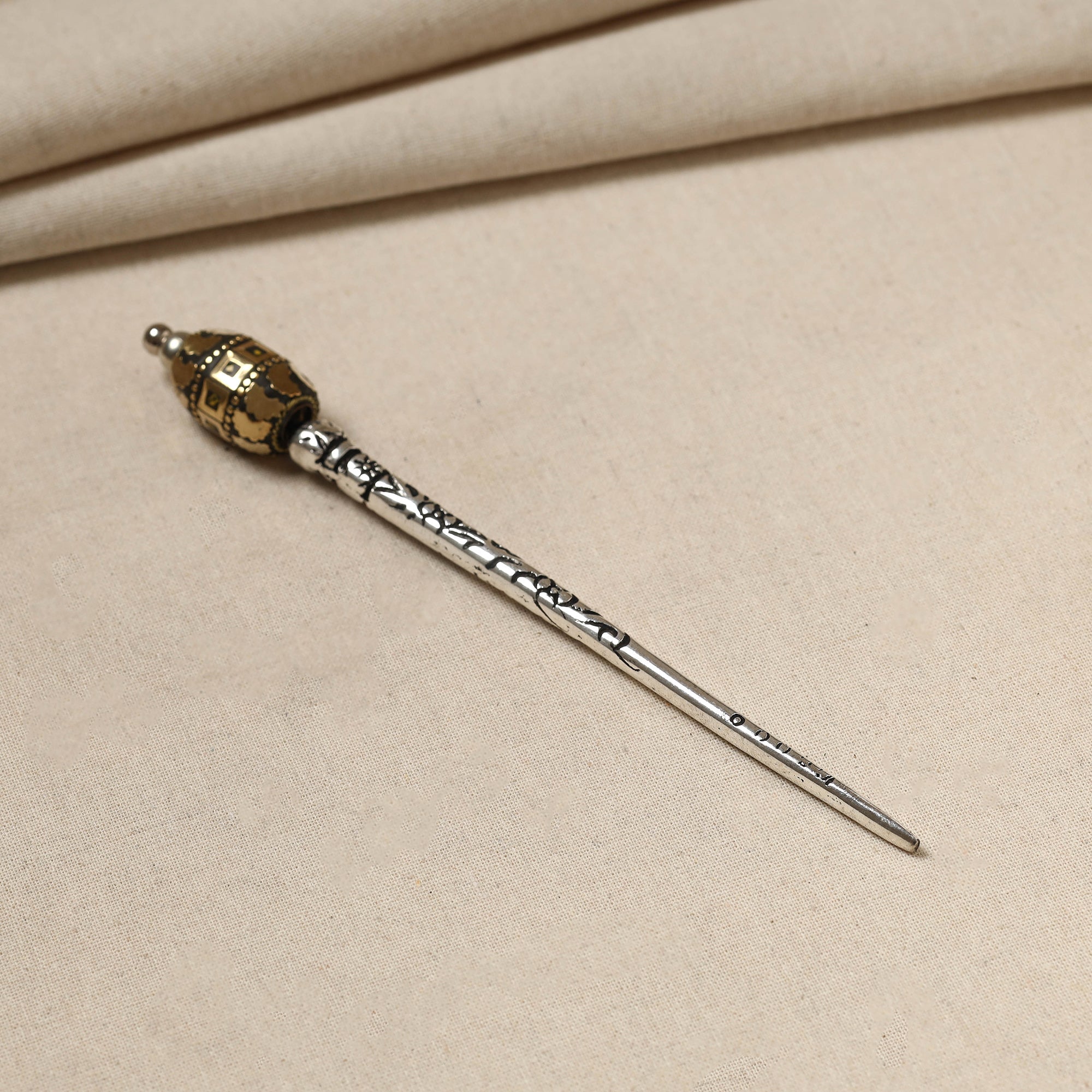 WHITE RIVER STORIES Antique Finish Oxidised German Silver Juda Stick