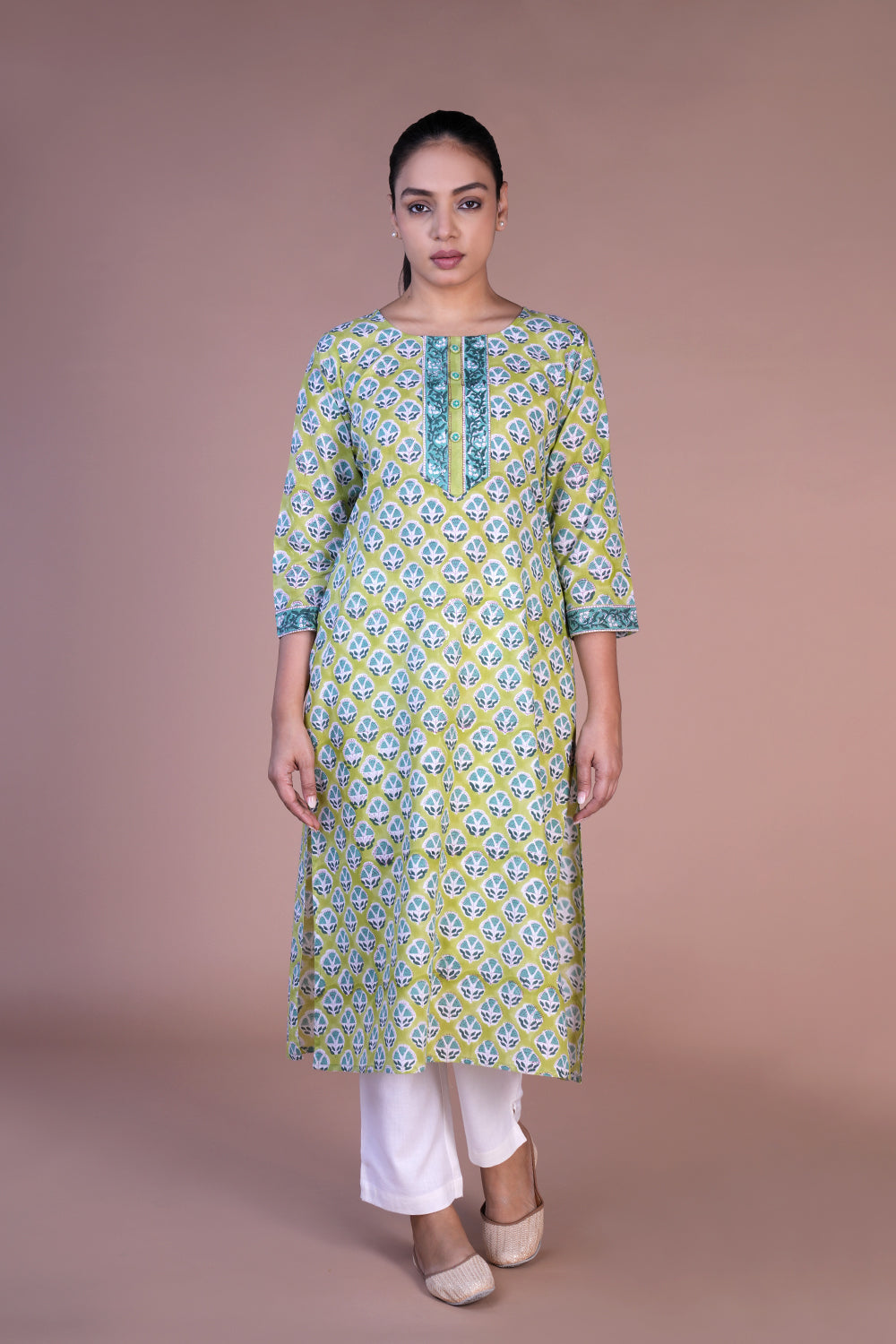 Kalanjali Ethnics Handblock printed cotton kurti