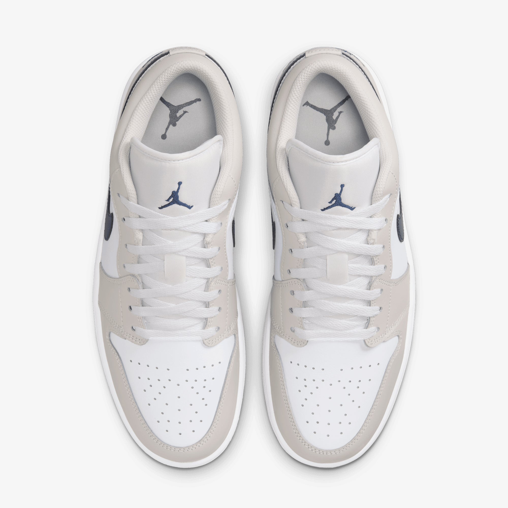 Jordan | Air Jordan 1 Low { White/midnight Navy-neutral Grey - view 2