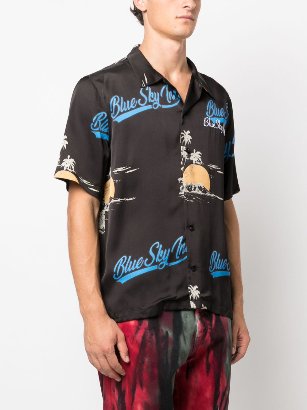 Blue Sky Inn Logo viscose shirt – Viscose 100% - view 4