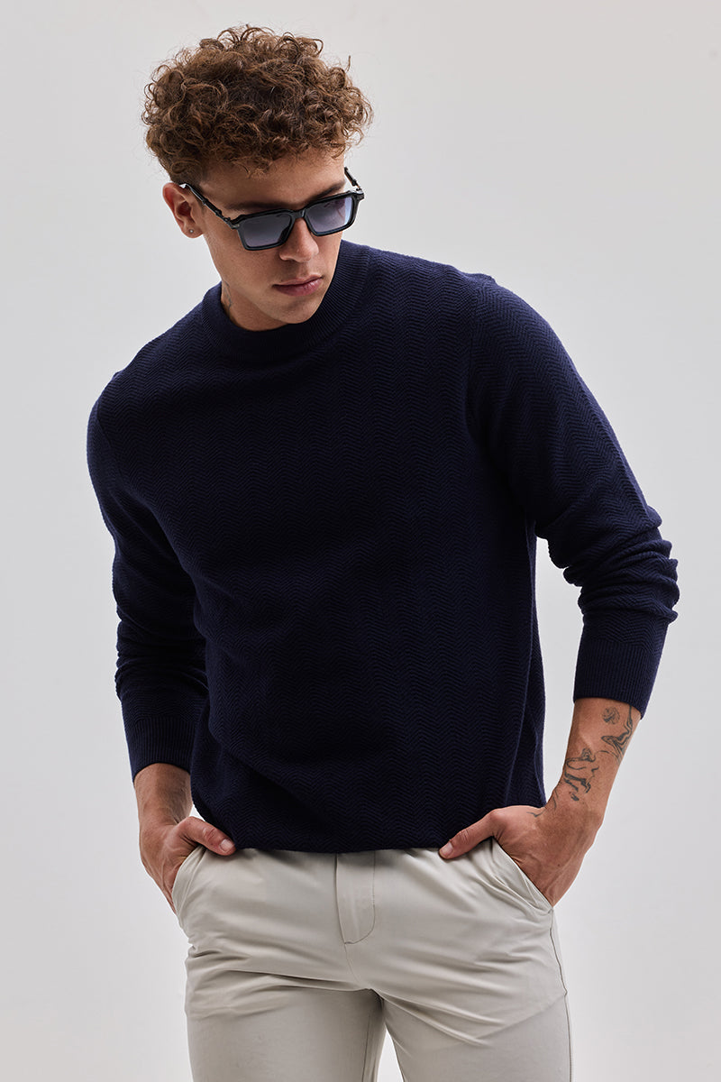 SNITCH Navy Knitted Sweater